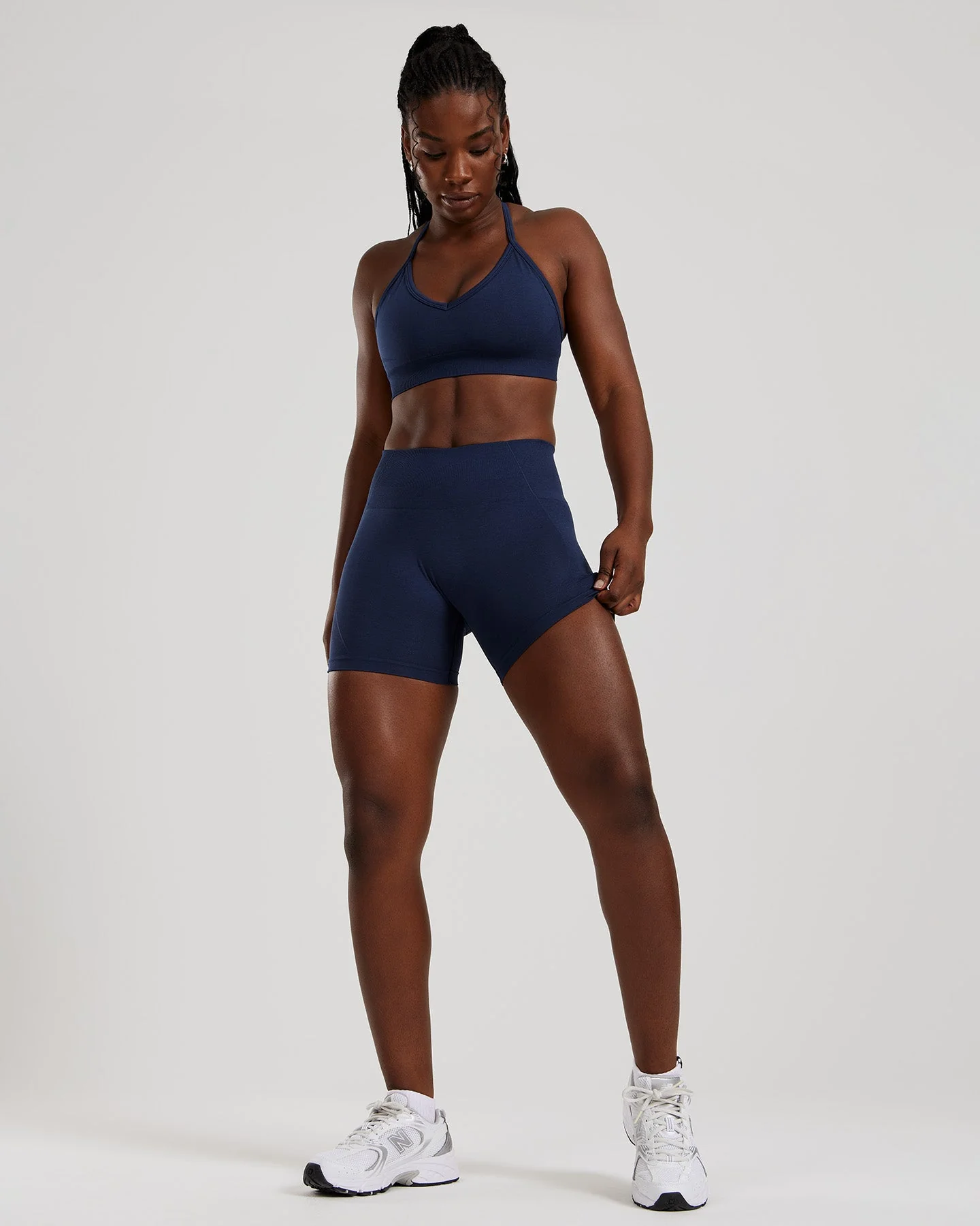 Define 2.0 High Waist Scrunch Shorts 4" | Sapphire Blue - Image 5