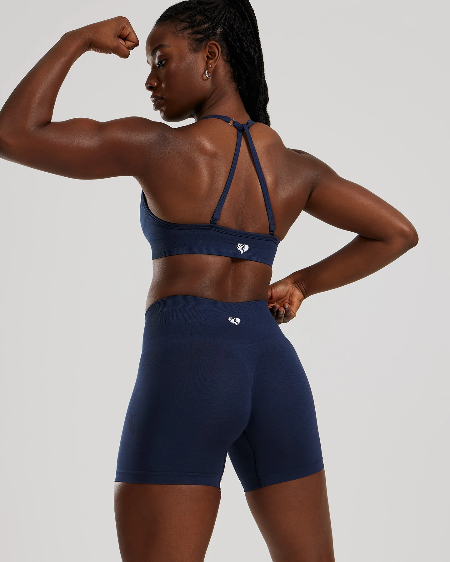 Define 2.0 High Waist Scrunch Shorts 4" | Sapphire Blue - Image 6