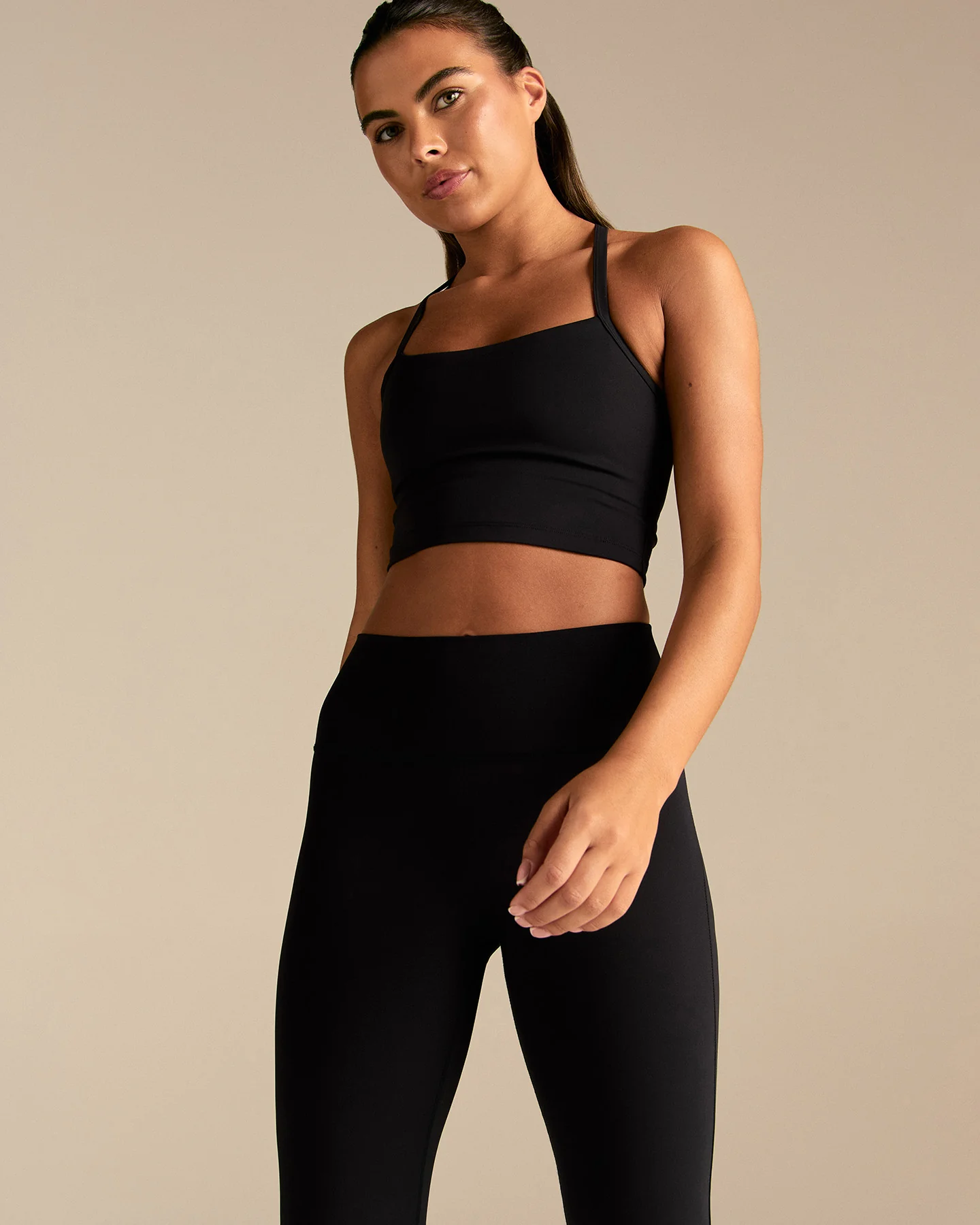 Essential Built-In Bra Crop Tank Top | Black - Image 6