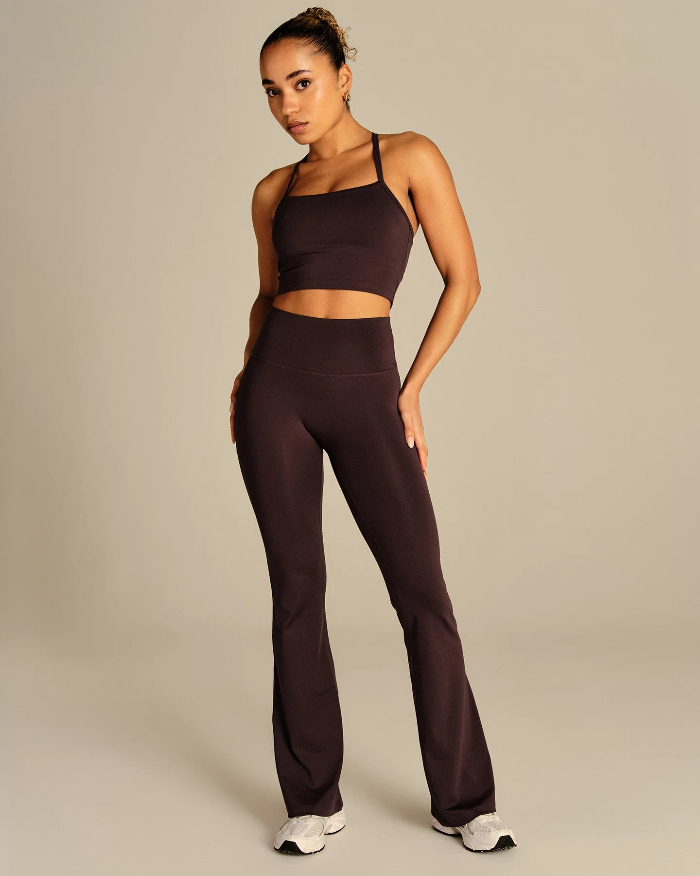 Essential Built-In Bra Crop Tank Top | Cafe Noir - Image 6