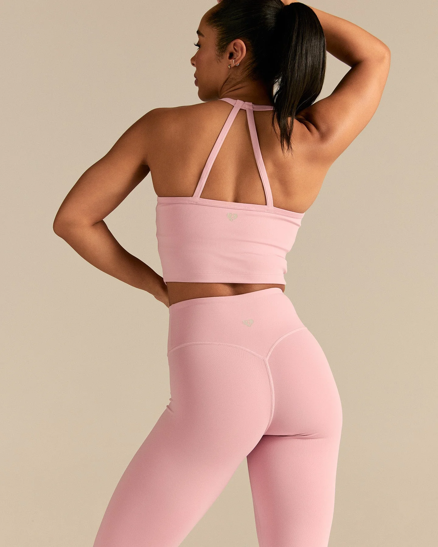 Essential Built-In Bra Crop Tank Top | Sweet Pink - Image 2