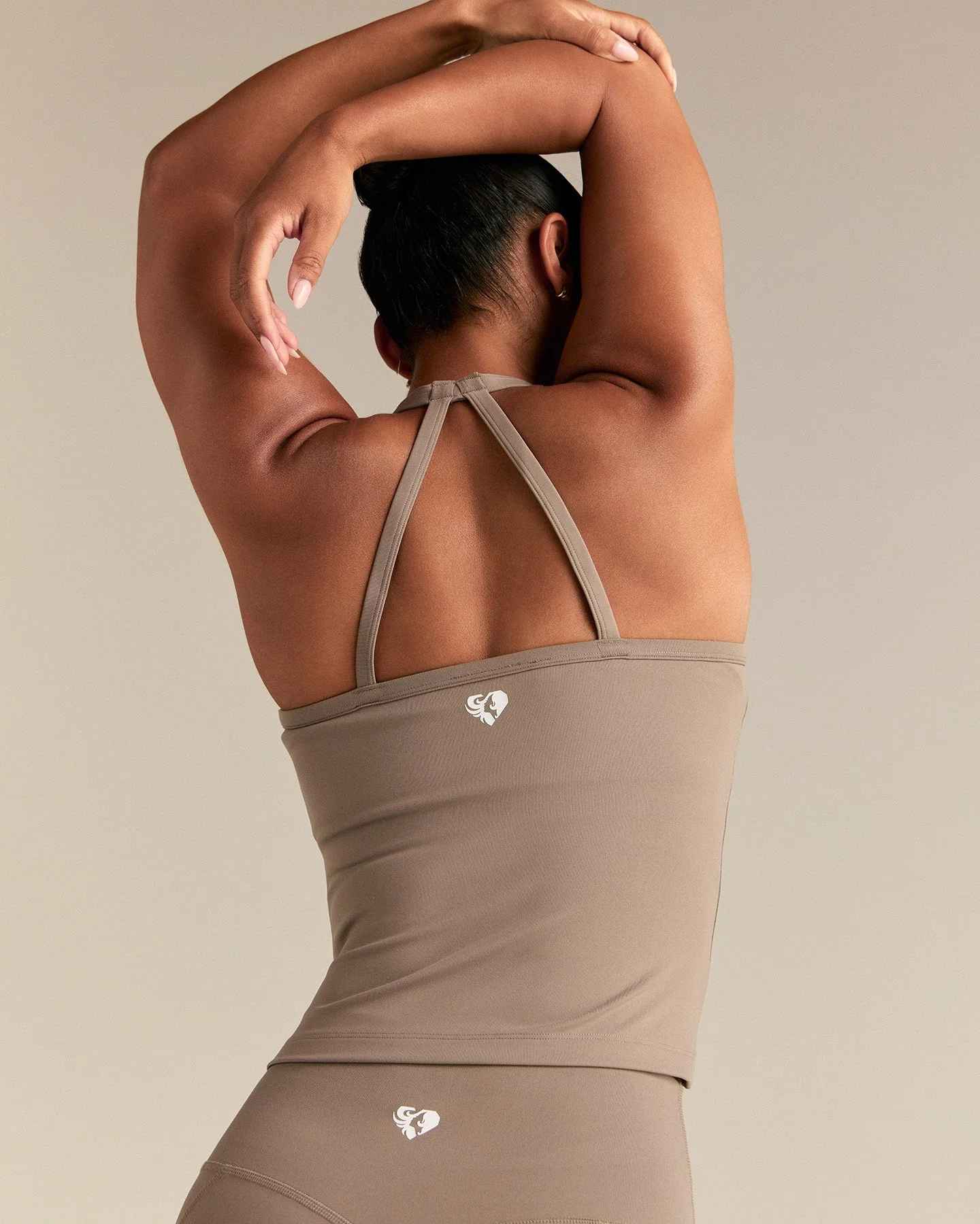Essential Built-In Bra Midi Tank | Taupe Grey - Image 6
