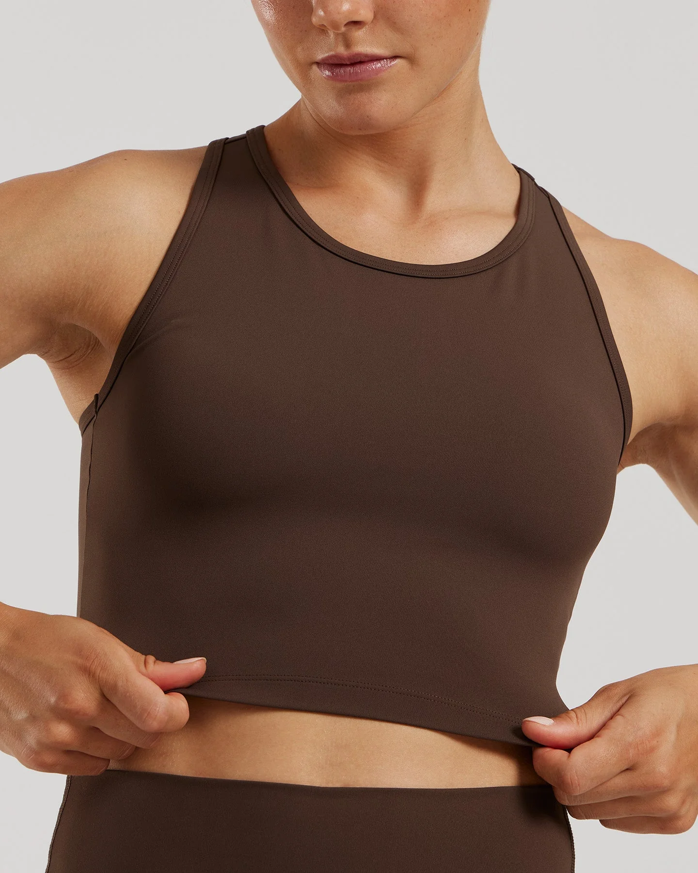 Essential Crop Tank Top | Cocoa - Image 4