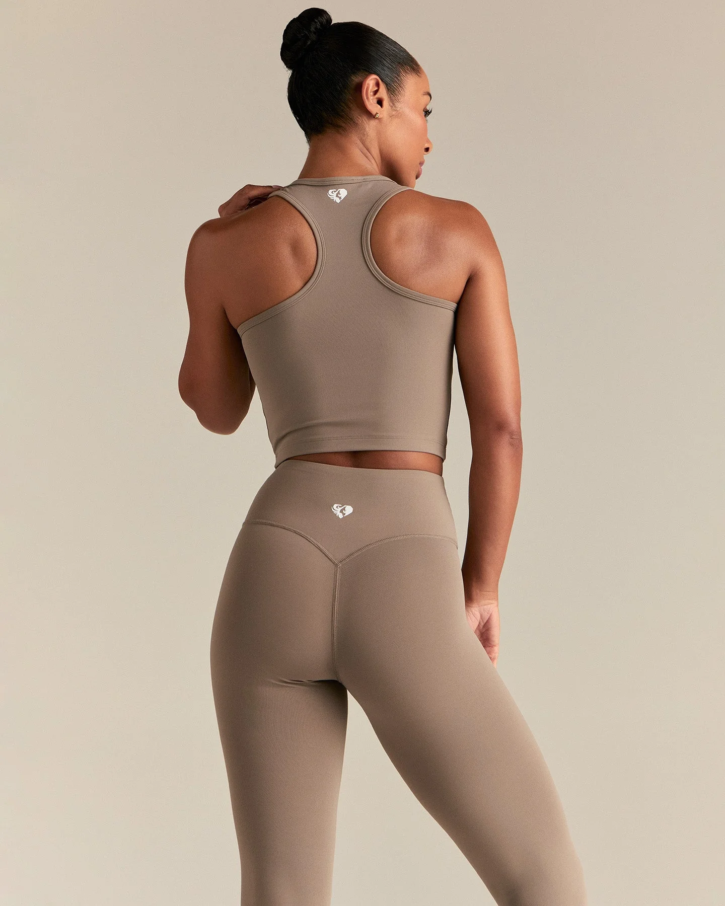Essential Crop Tank Top | Taupe Grey - Image 2