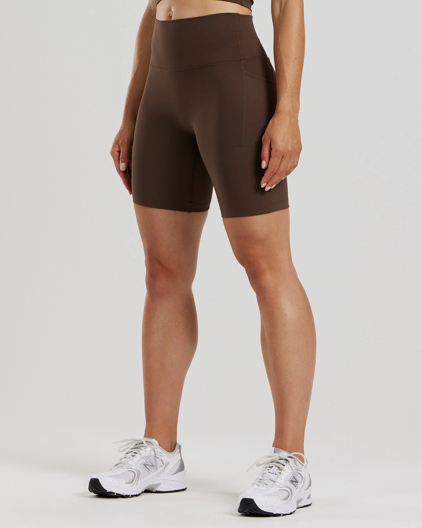 Essential High Waist Cycling Shorts with Pockets | Cocoa