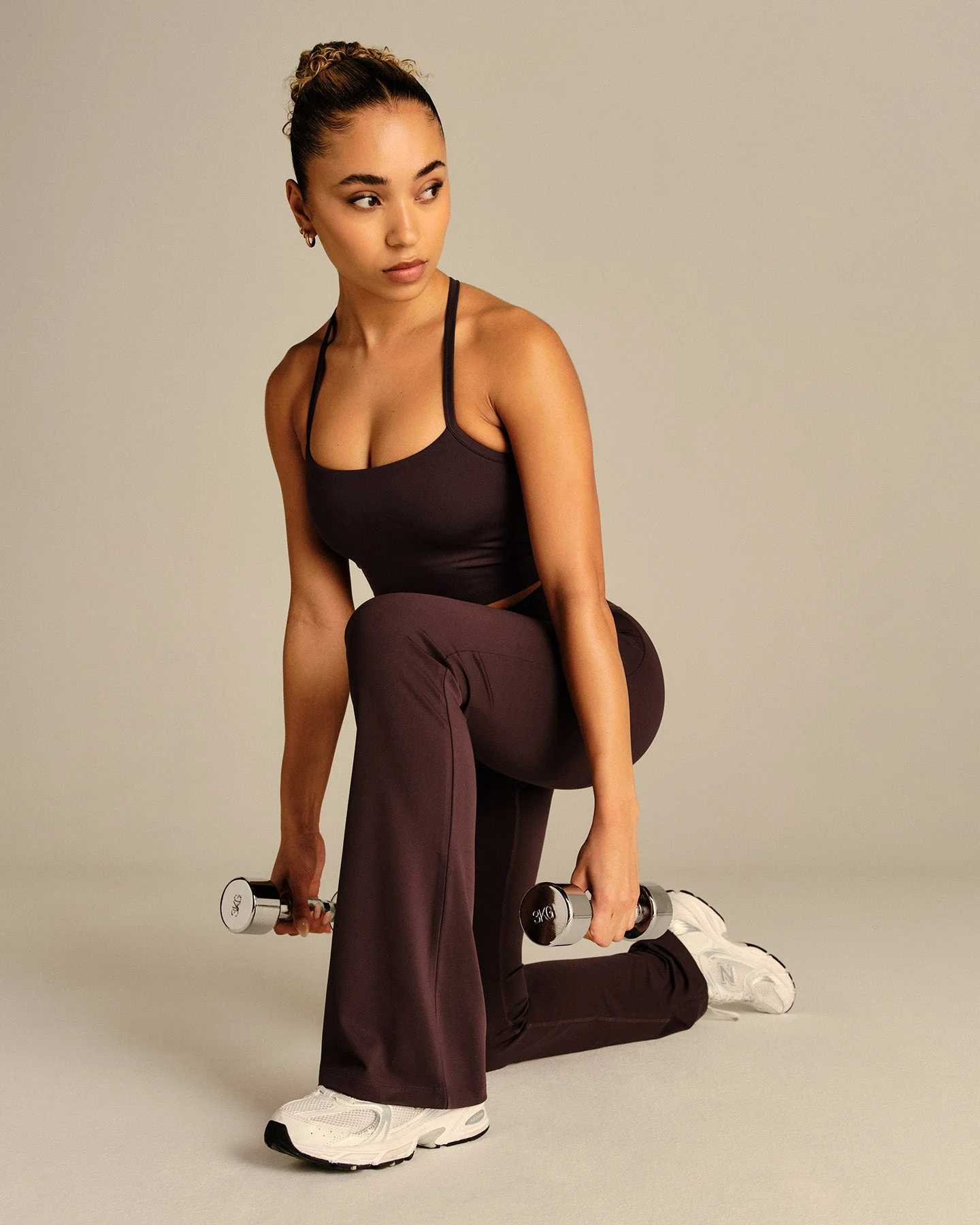 Essential High Waist Flared Leggings | Cafe Noir - Image 2