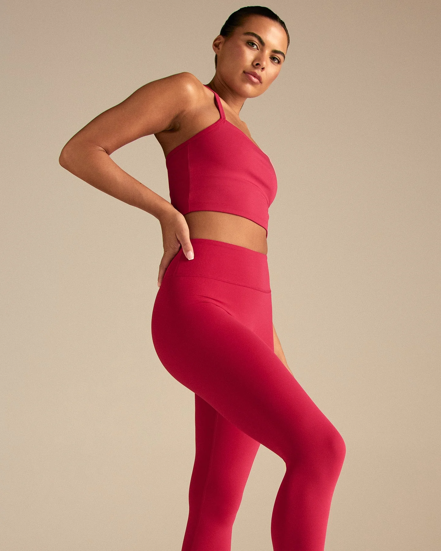Essential High Waist Leggings | Strawberry Kiss - Image 3