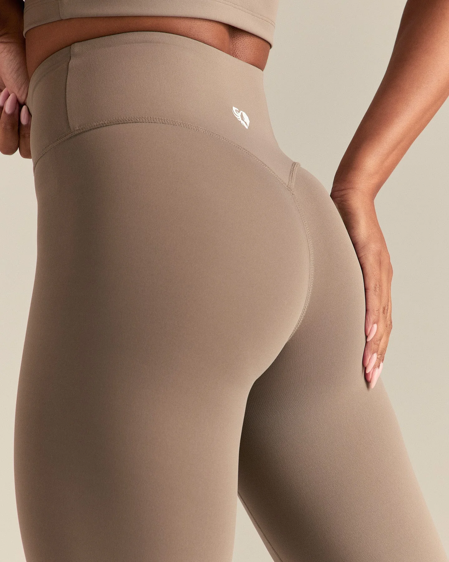 Essential High Waist Leggings | Taupe Grey - Image 3
