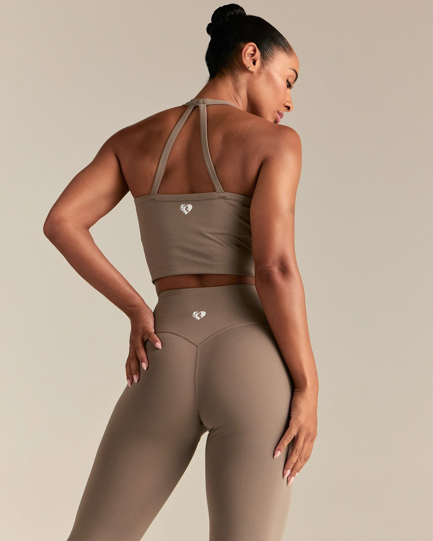 Essential High Waist Leggings | Taupe Grey - Image 6
