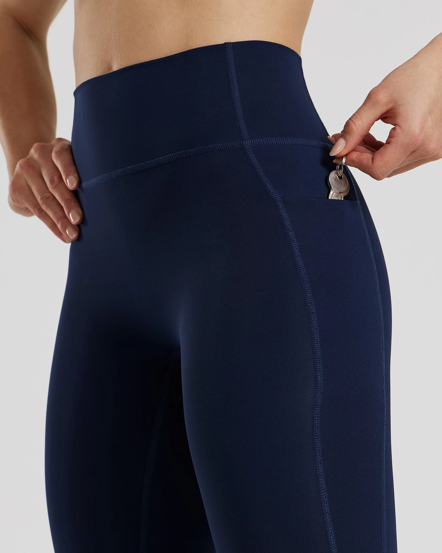 Essential High Waist Leggings with Pockets | Sapphire Blue - Image 3
