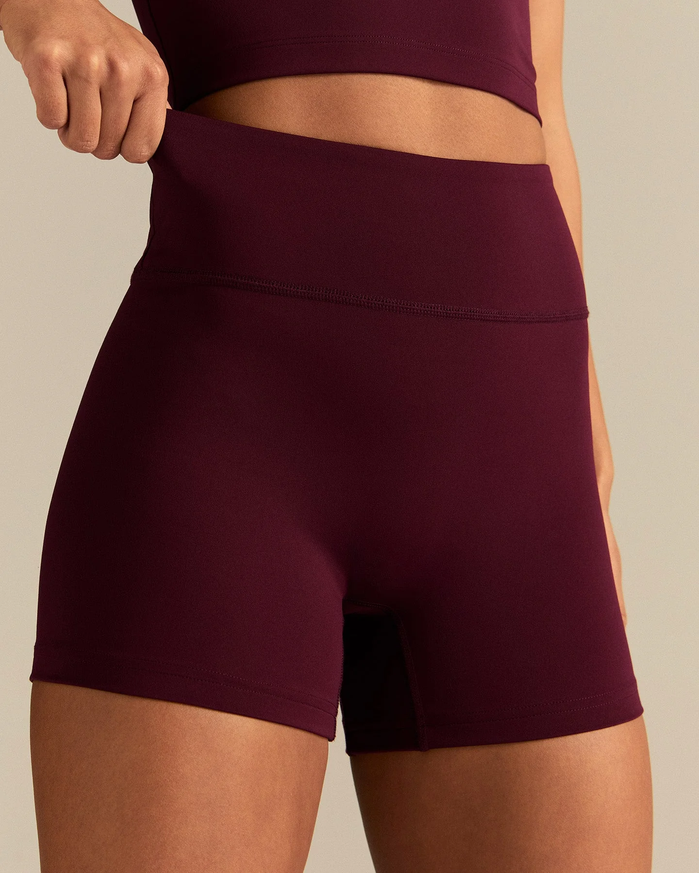 Essential High Waist Shorts | Merlot - Image 6