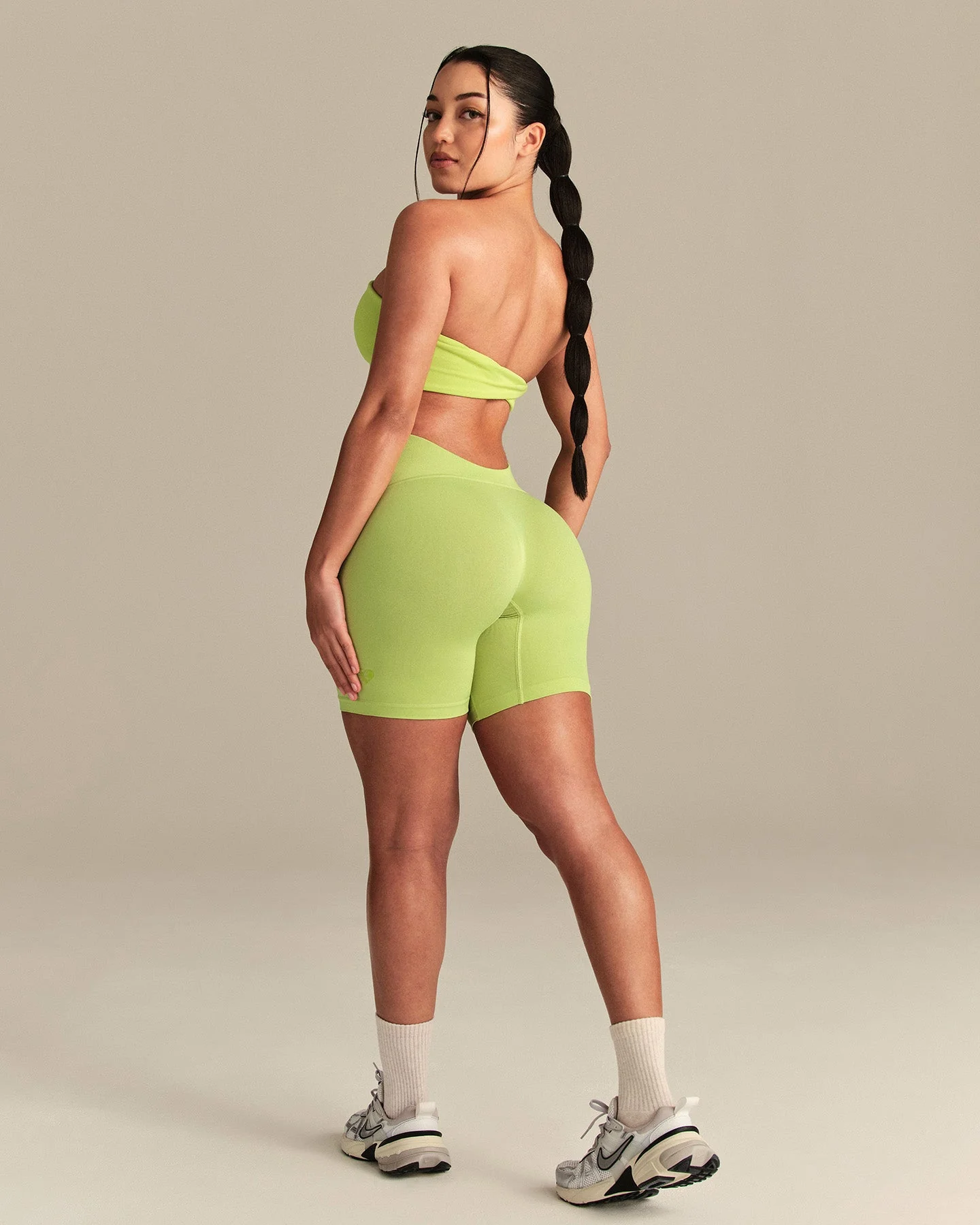 Essential Twist Back Bandeau Bra | Lime Punch - Image 7