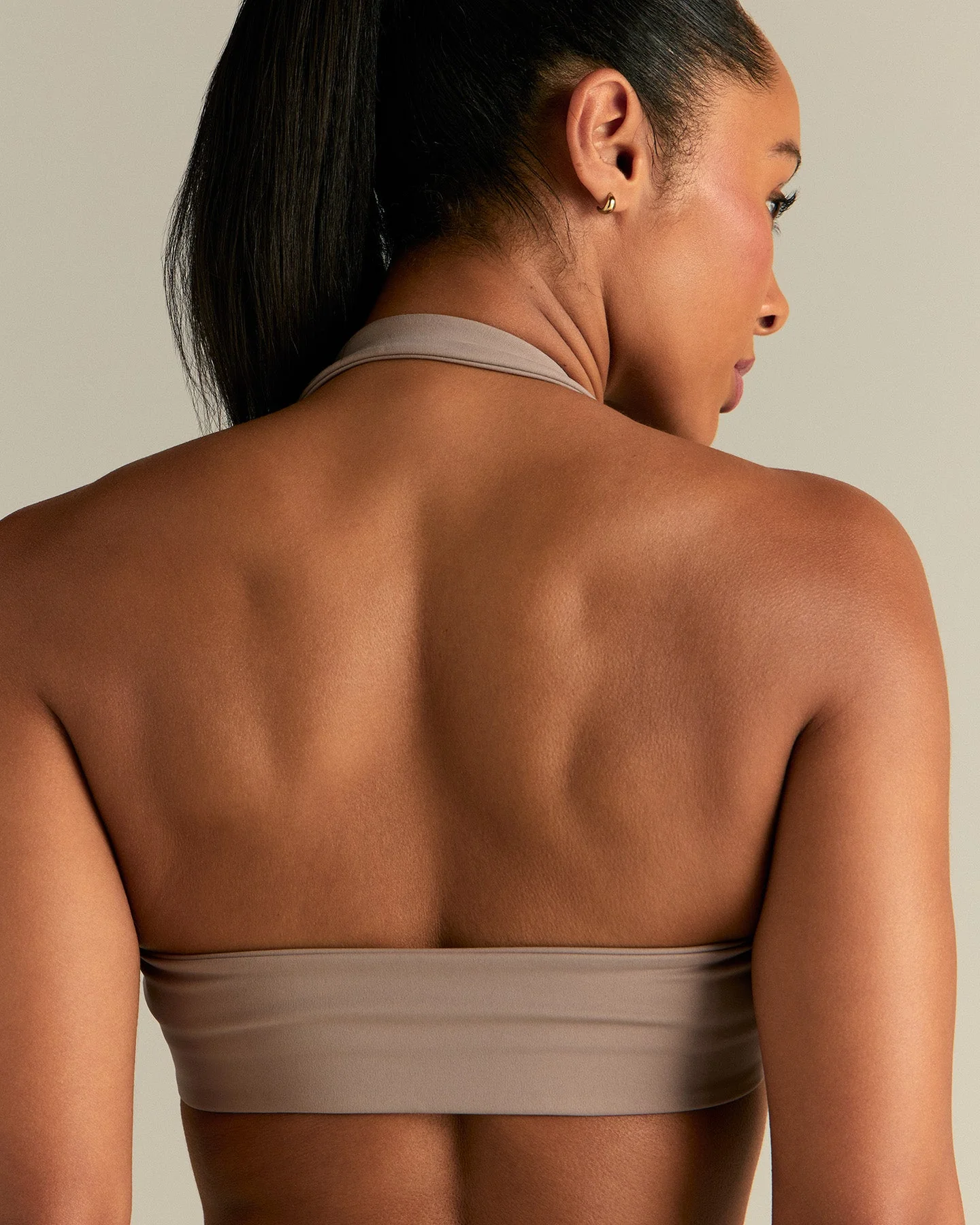 Essential Twist Front Halter Bra | Buff - Image 7