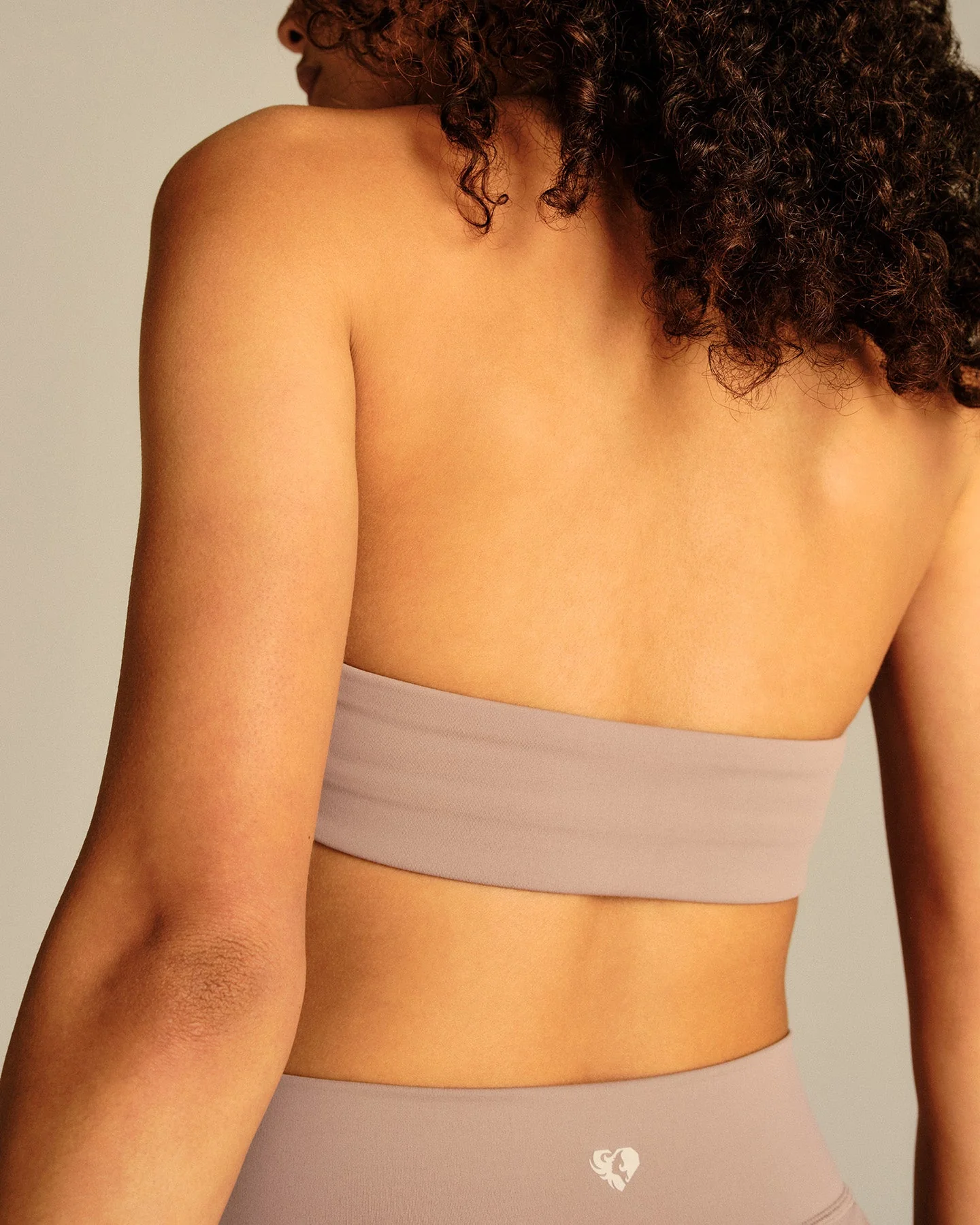 Essential Twist Front Halter Bra | Mauve Taupe - Image 4