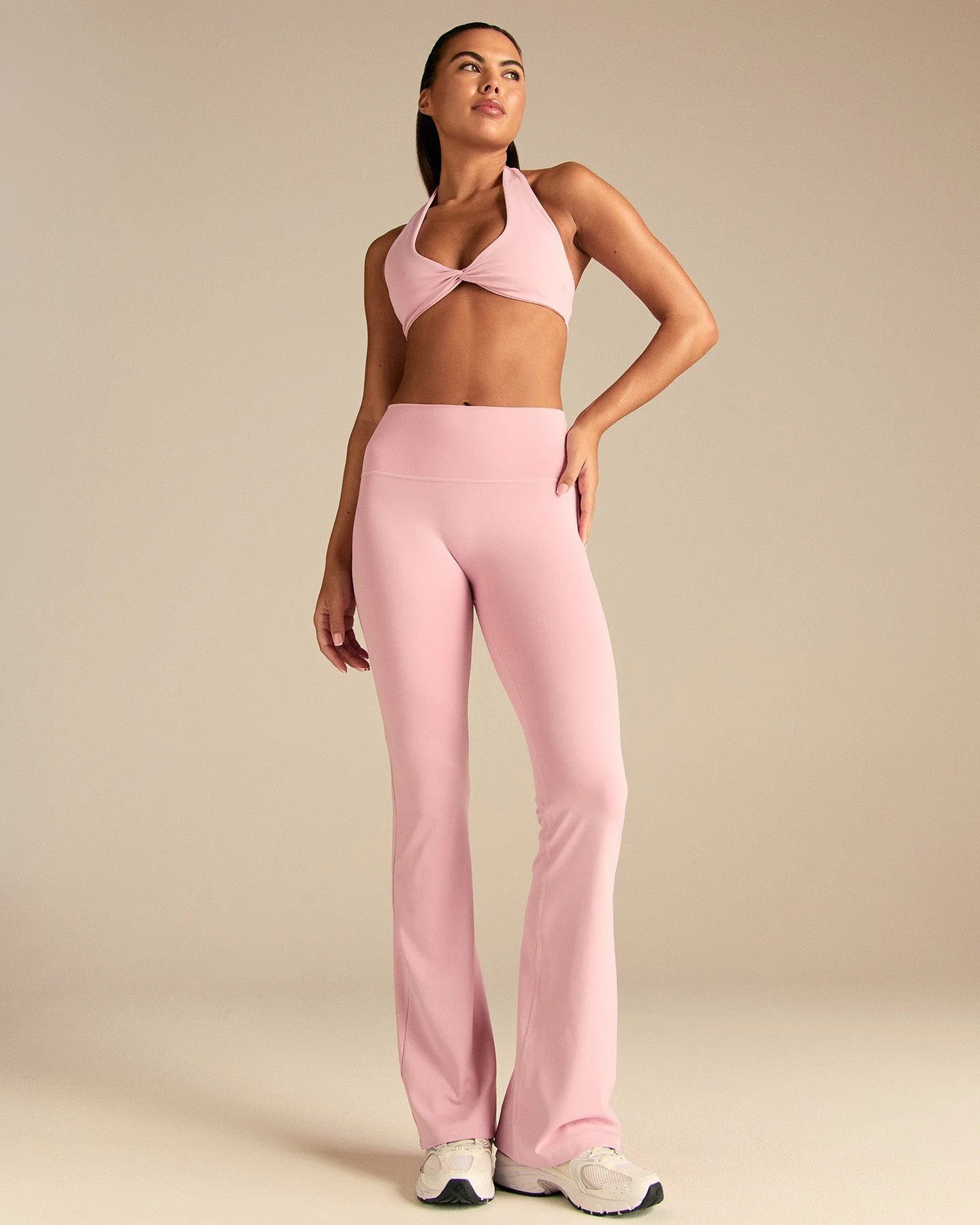 Essential Twist Front Halter Bra | Sweet Pink - Image 6