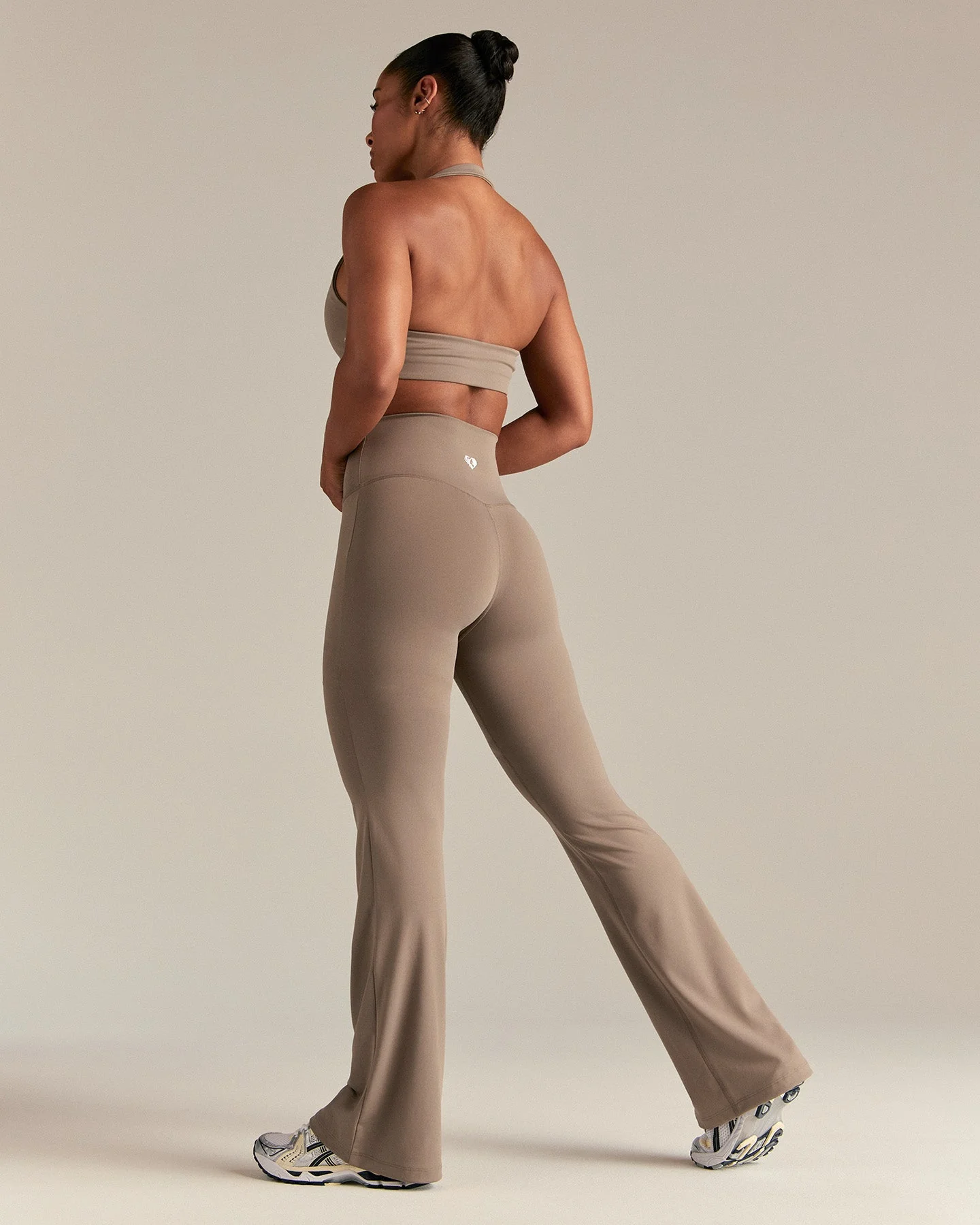 Essential Twist Front Halter Bra | Taupe Grey - Image 8