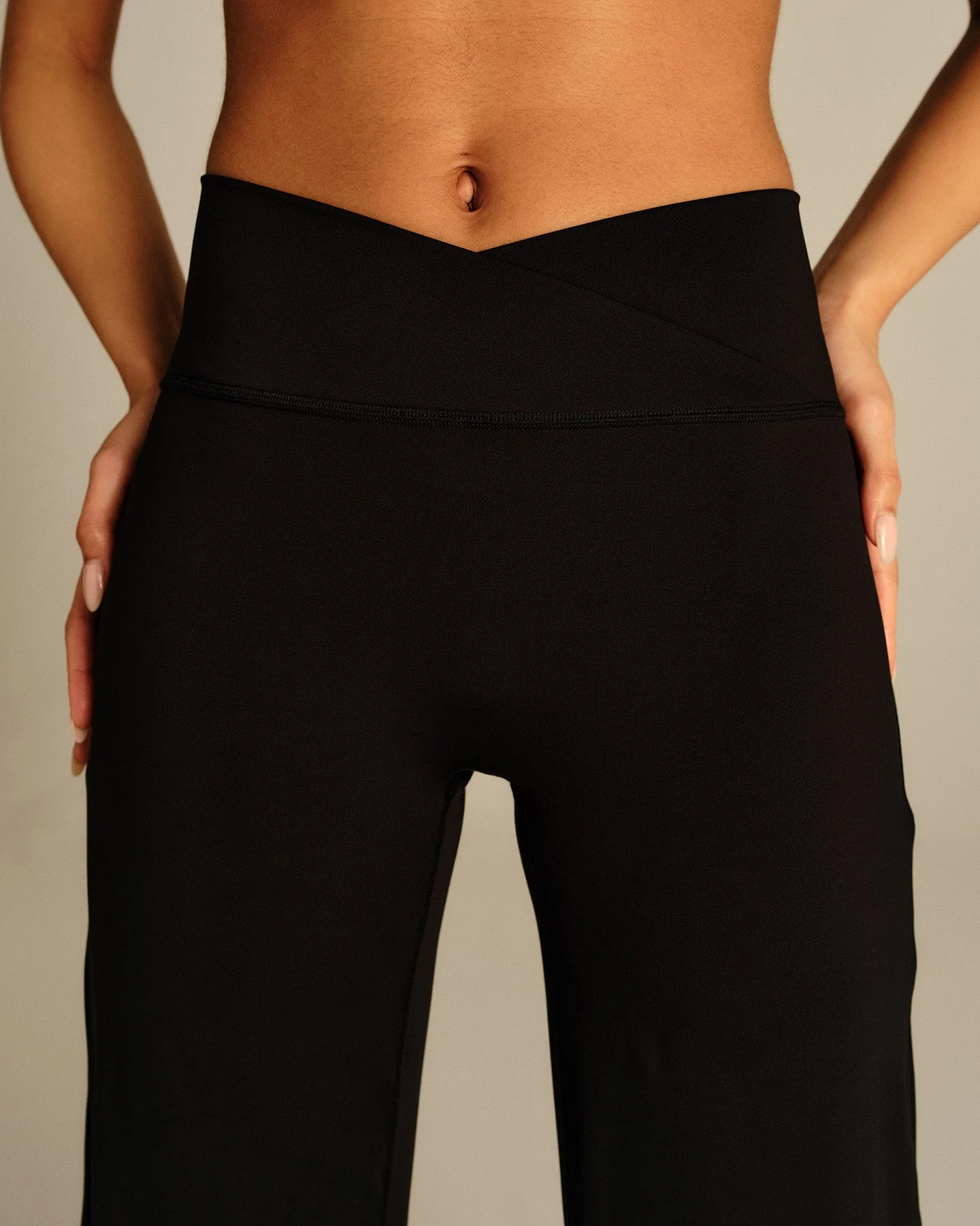 Essential Wrap High Waist Straight Leg Pants | Black - Image 6