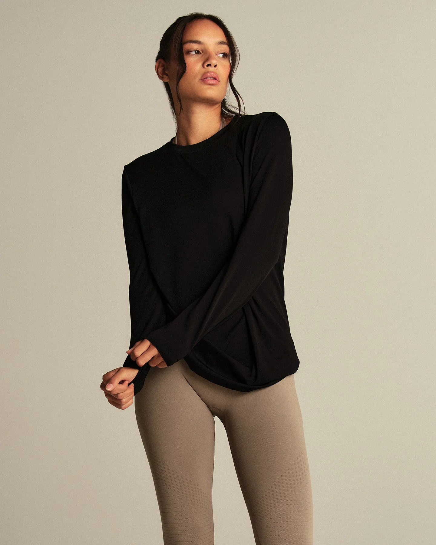 Lightweight Long Sleeve T-Shirt | Black - Image 3