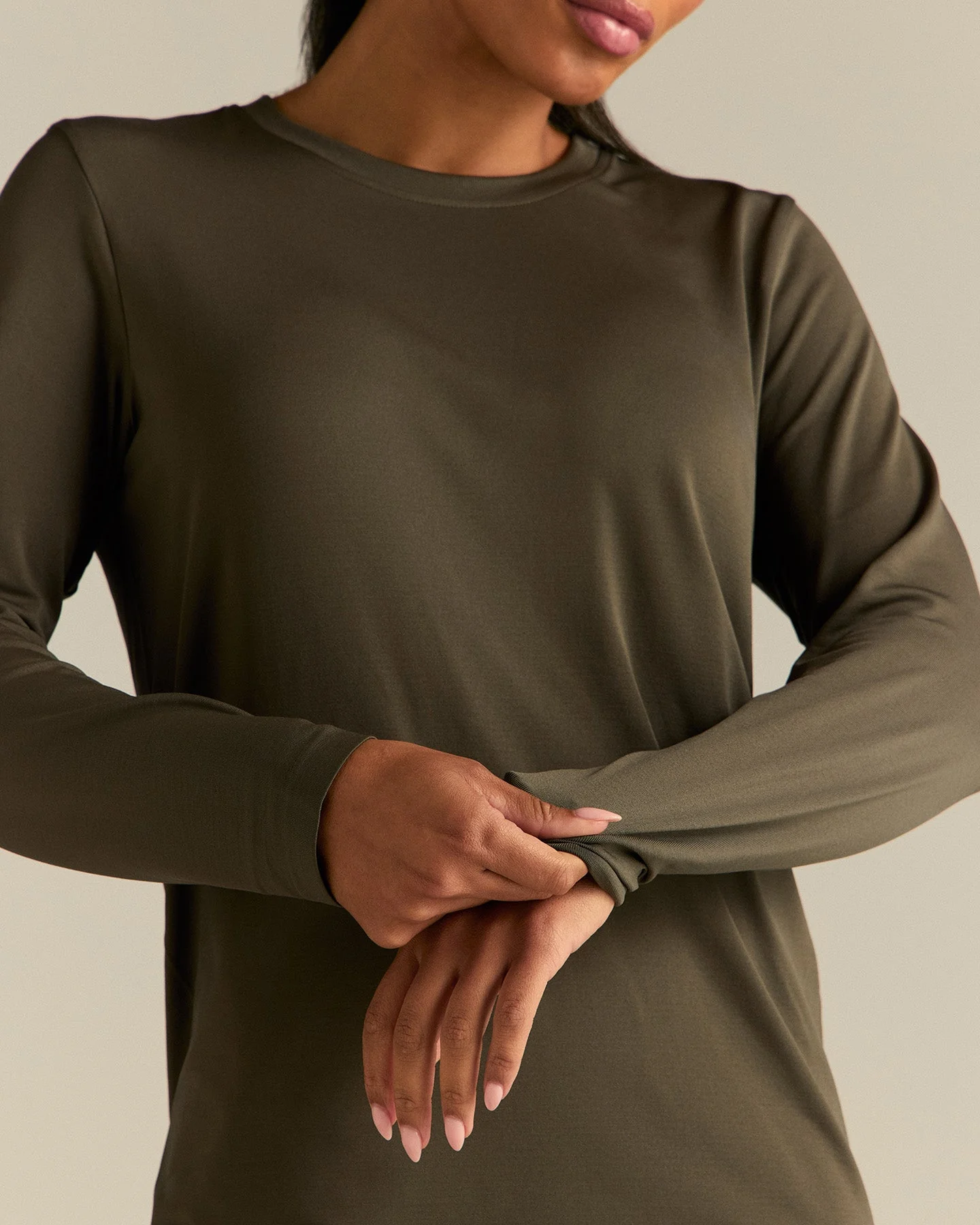 Lightweight Long Sleeve T-Shirt | Dark Olive - Image 3