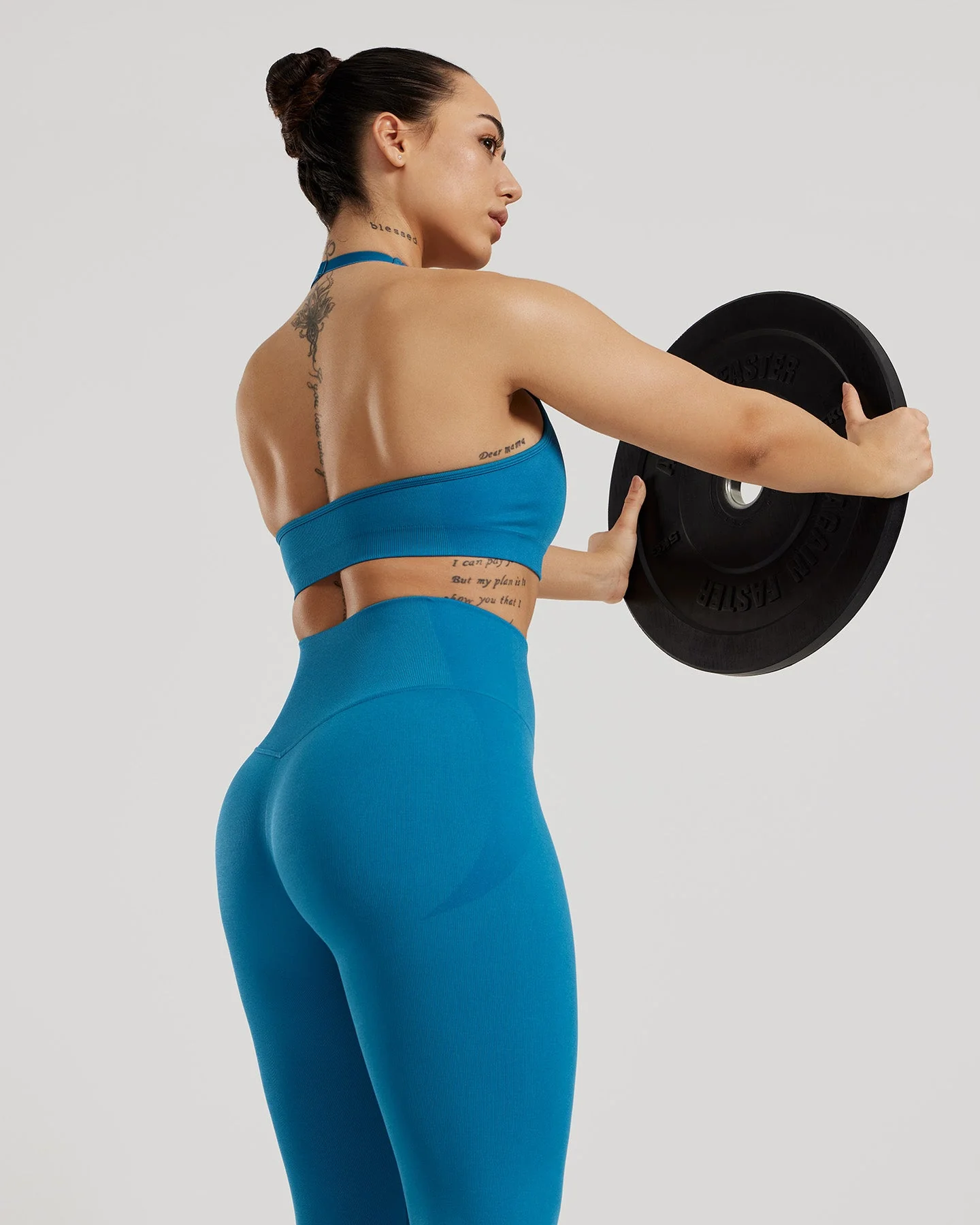 Motion Seamless Halter Bra | Peacock Blue - Image 4