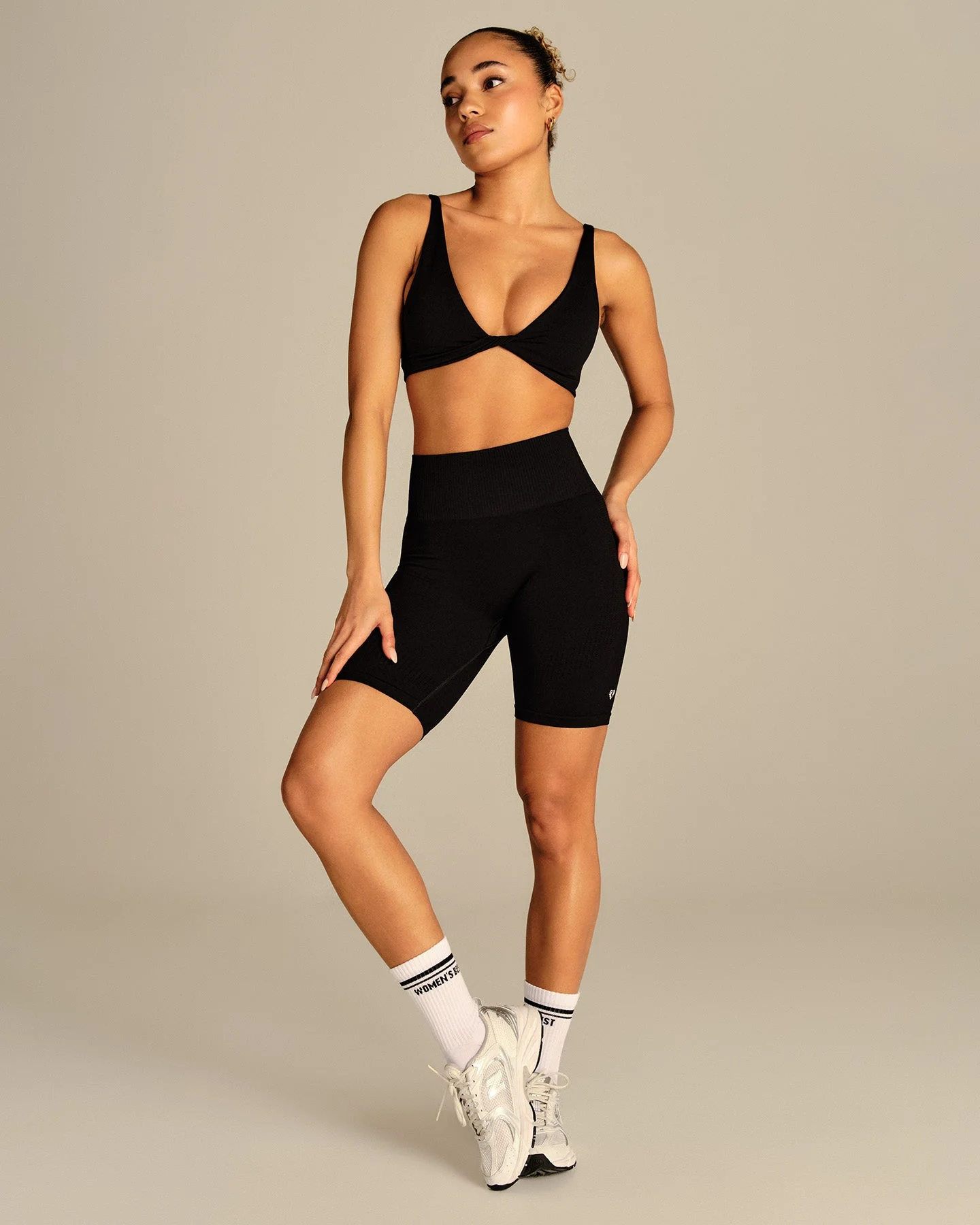 Power Enhanced High Waist Cycling Shorts | Black - Image 4