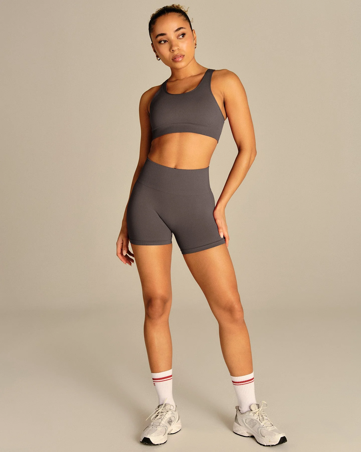 Power Enhanced High Waist Shorts | Slate Grey - Image 6