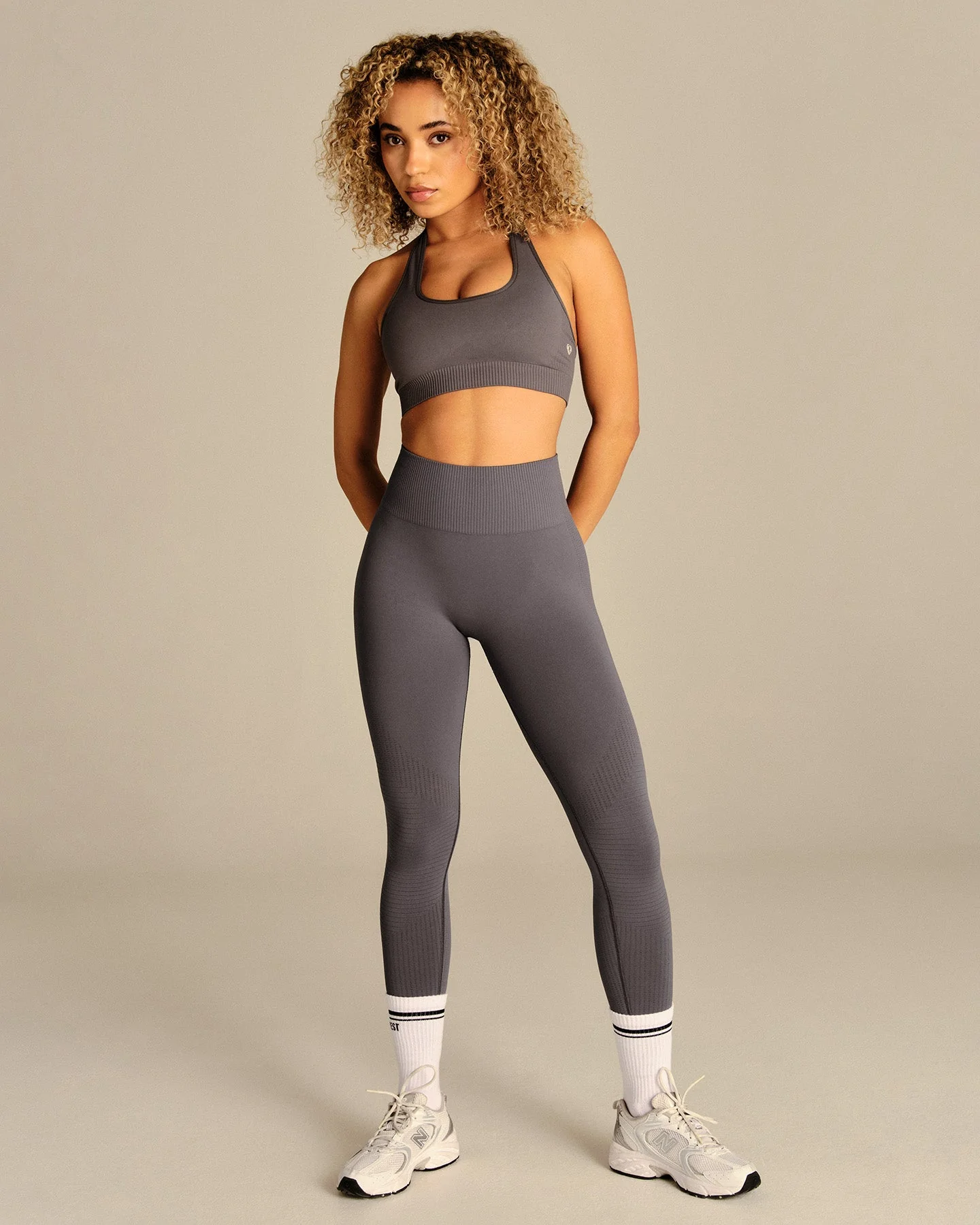 Power Halter Neck Bra | Slate Grey - Image 3