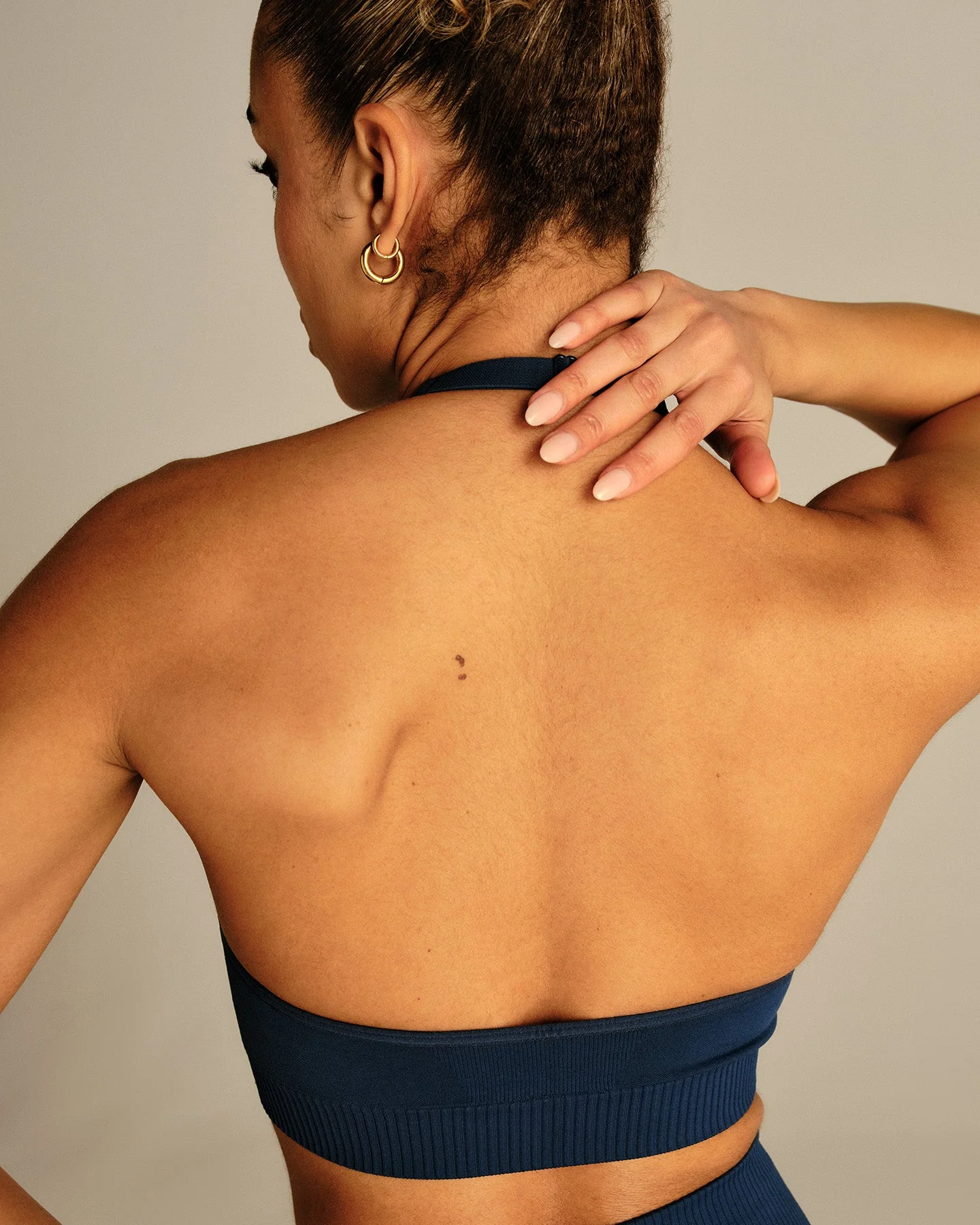 Power Halter Neck Bra | True Navy - Image 2