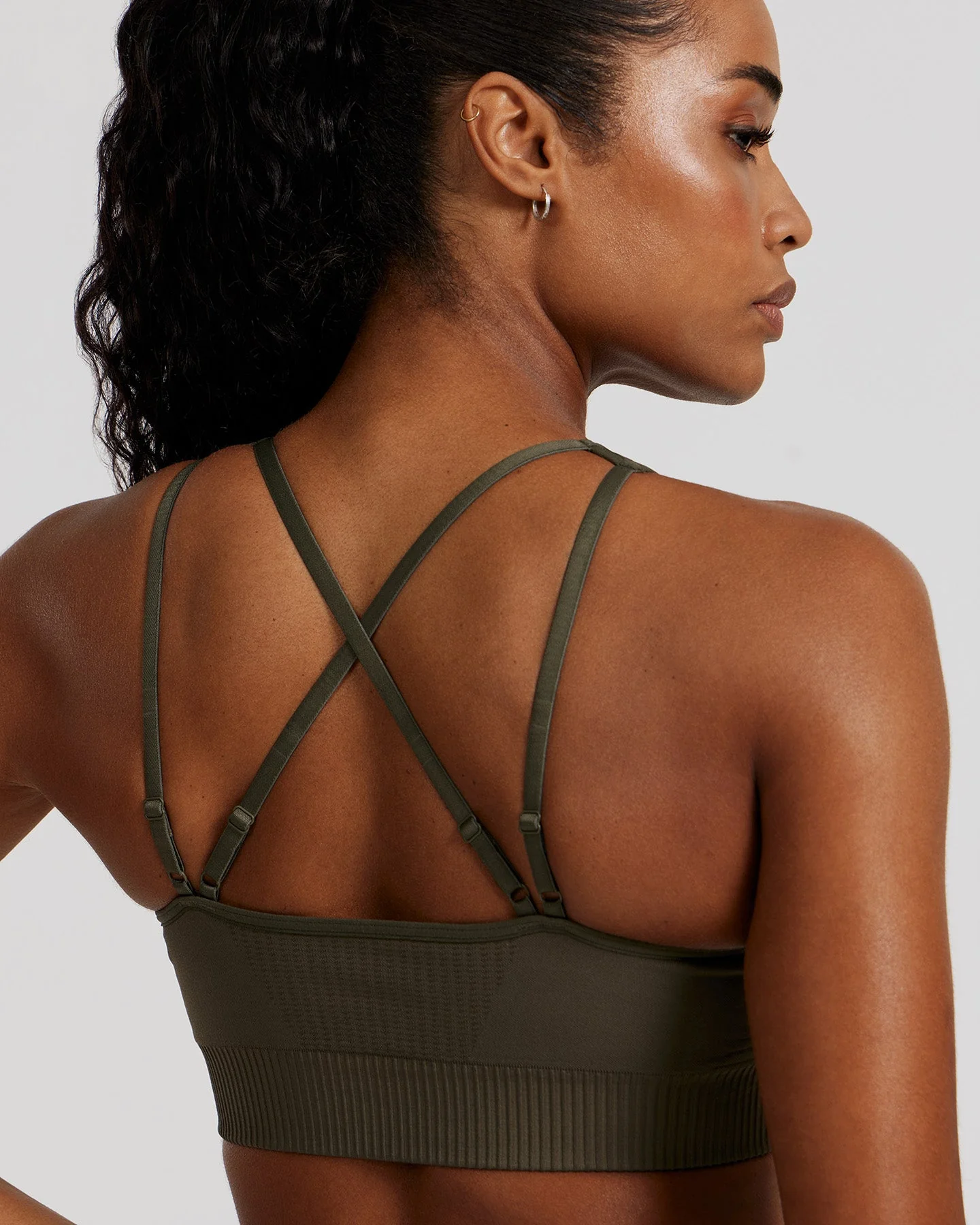 Power Adjustable Sports Bra | Dark Olive - Image 2