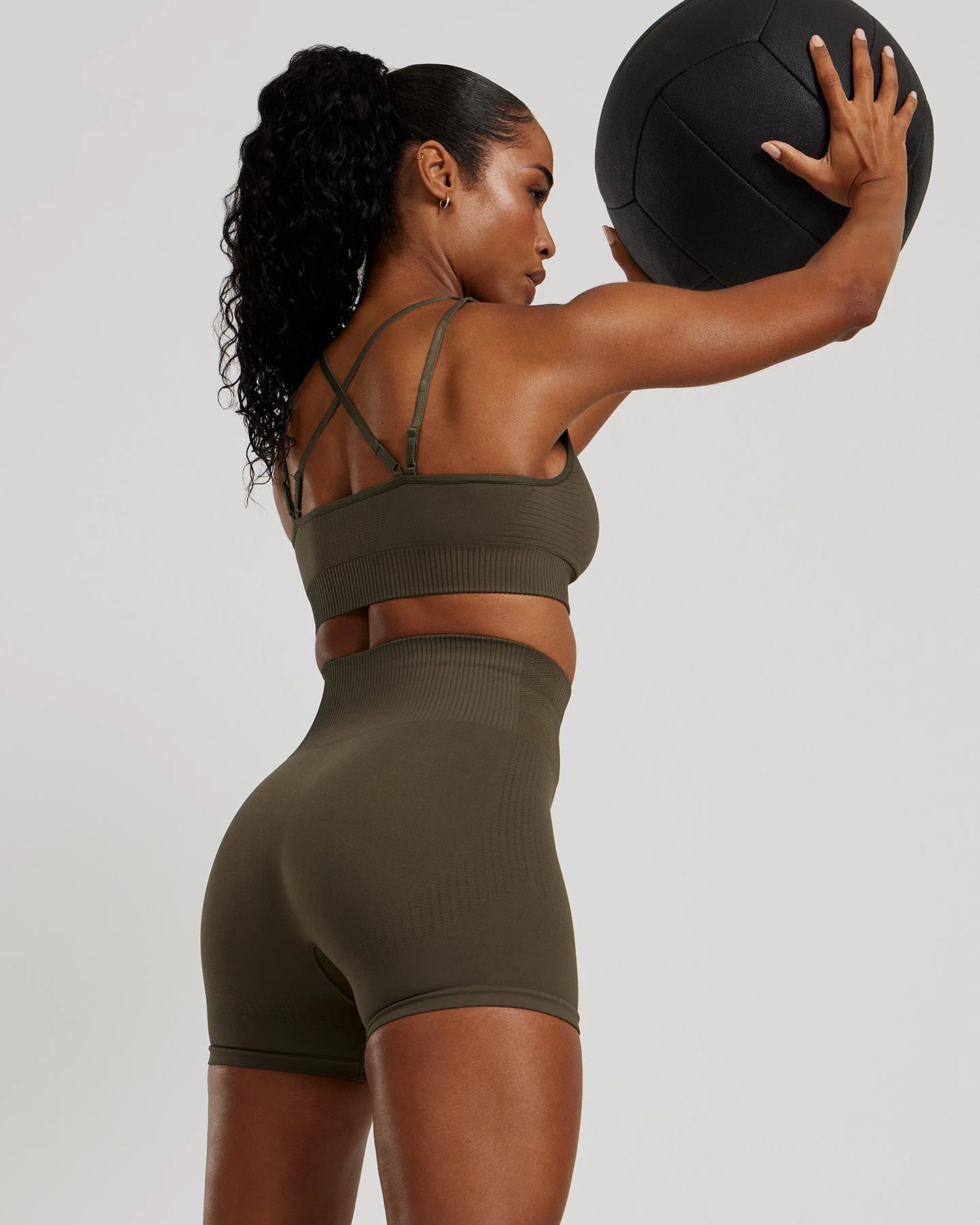 Power Adjustable Sports Bra | Dark Olive - Image 4