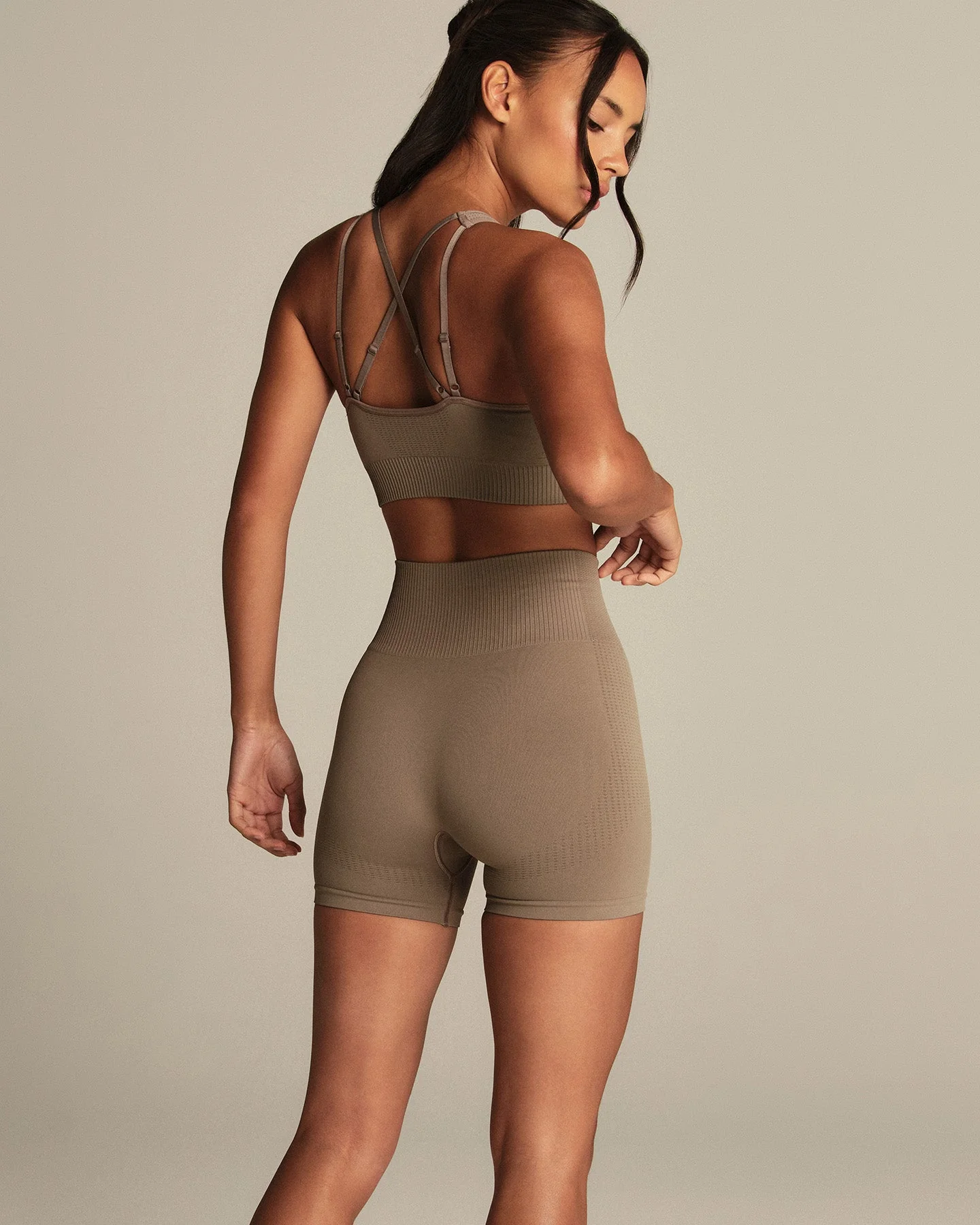 Power Adjustable Sports Bra | Taupe Grey - Image 8