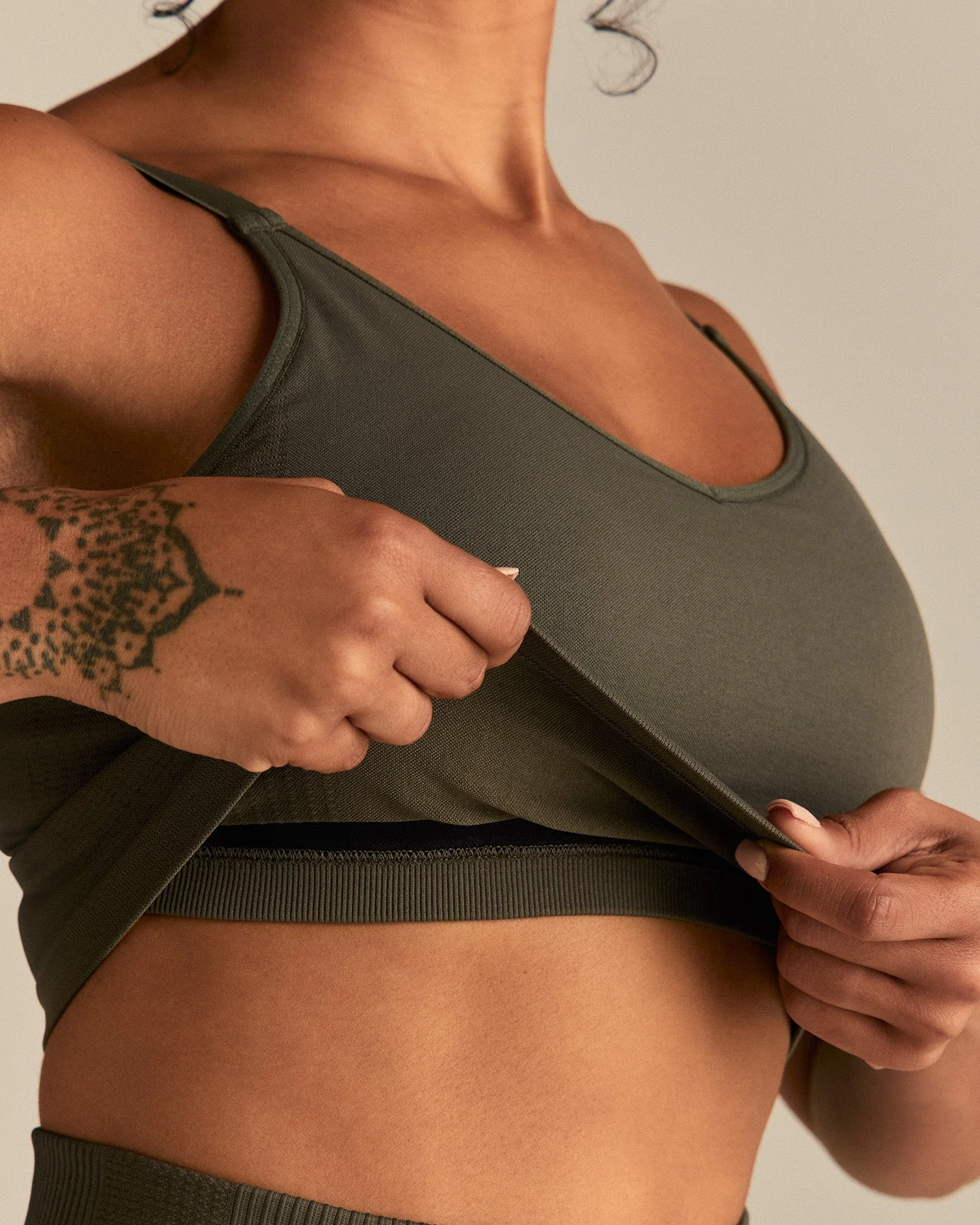Power Built-In Bra Tank | Dark Olive - Image 3