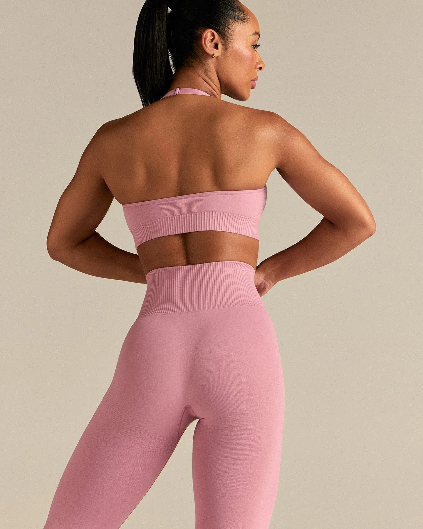 Power Halter Neck Bra | Blush Pink - Image 6
