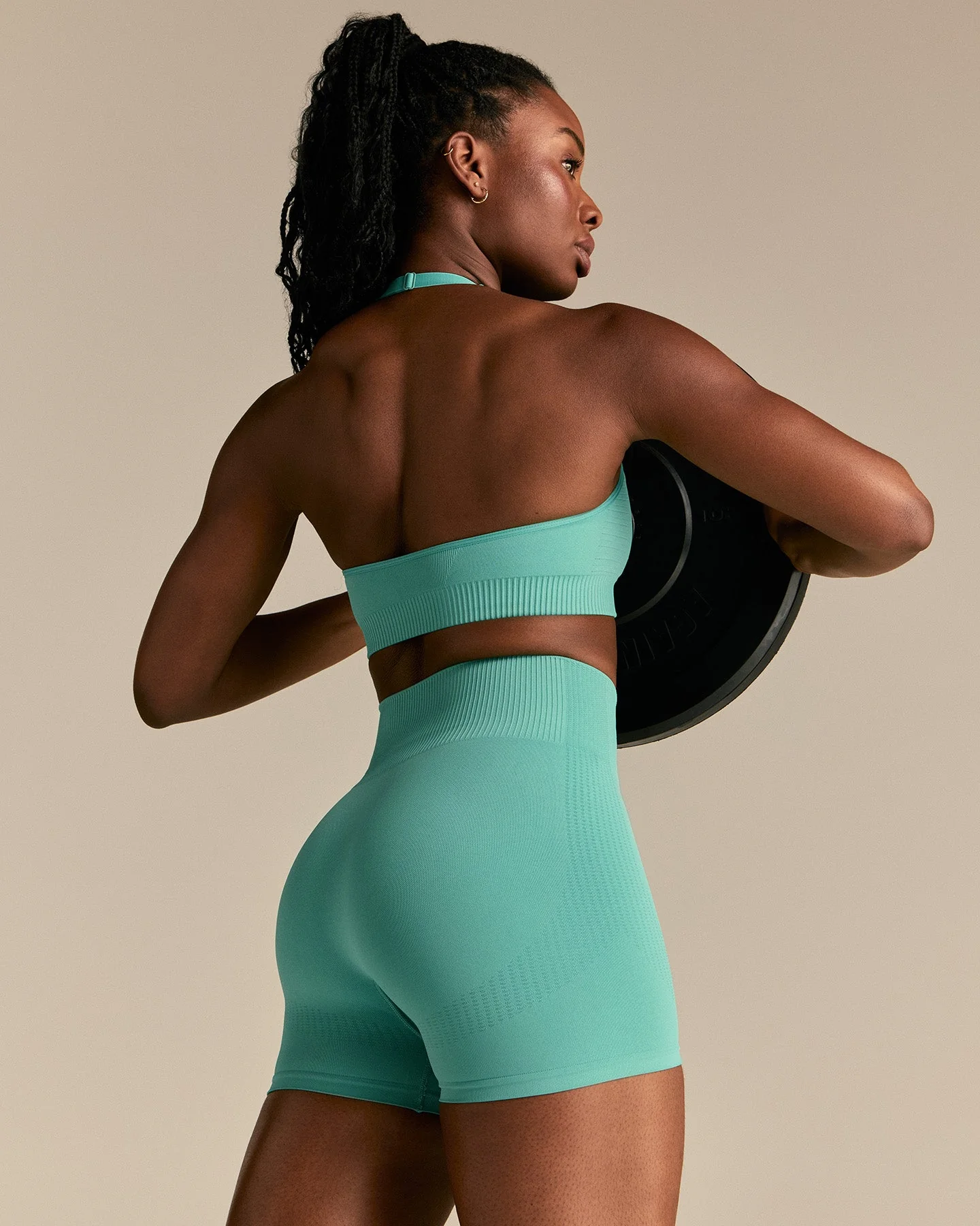 Power Halter Neck Bra | Marine Green - Image 2