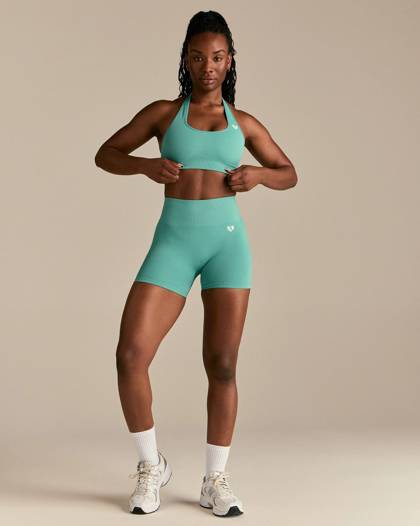 Power Halter Neck Bra | Marine Green - Image 3
