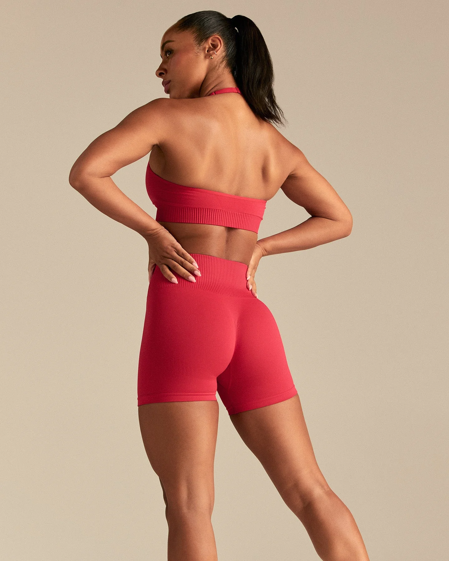 Power Halter Neck Bra | Spicy Red - Image 2