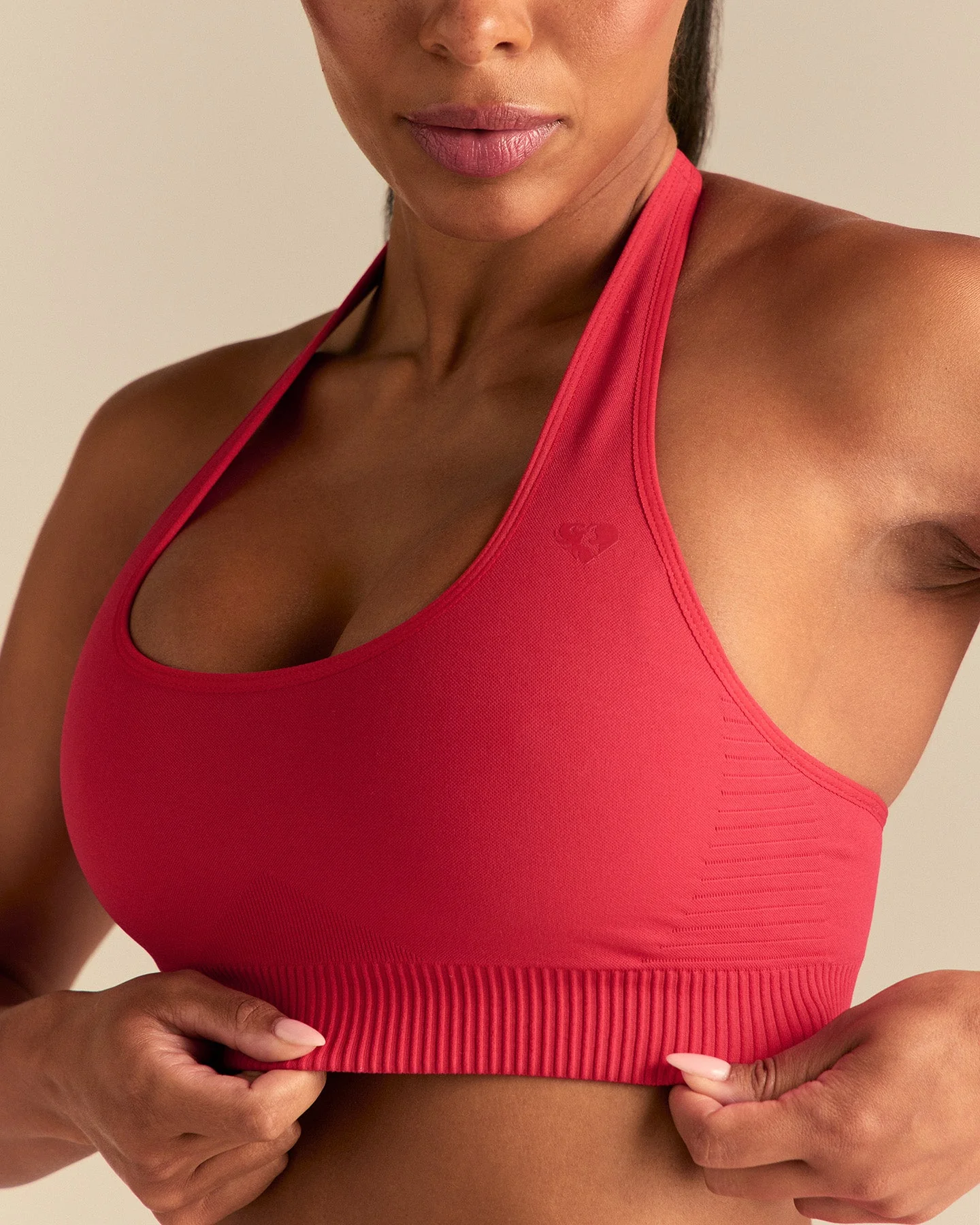 Power Halter Neck Bra | Spicy Red - Image 3