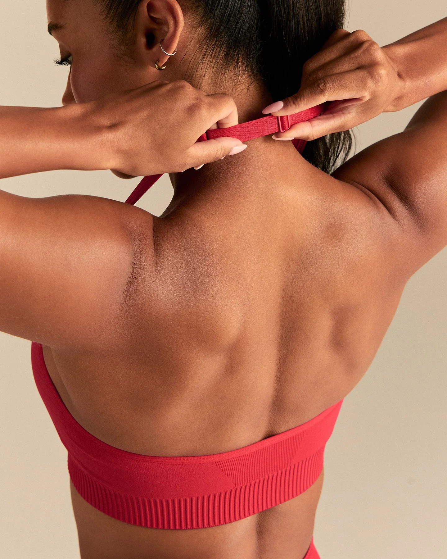 Power Halter Neck Bra | Spicy Red - Image 4