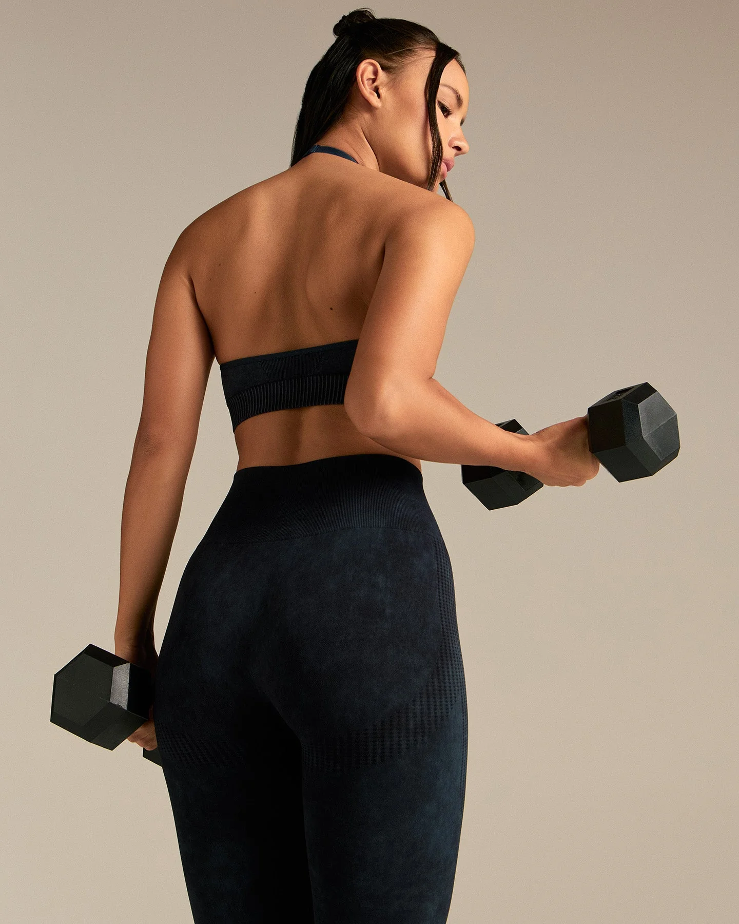 Power Halter Neck Bra | Washed Black - Image 4