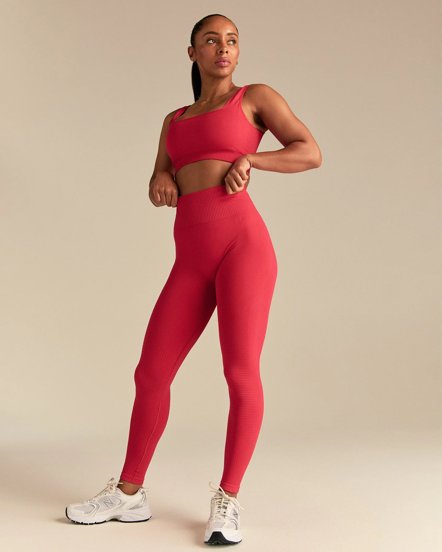 Power High Waist Leggings | Spicy Red - Image 4