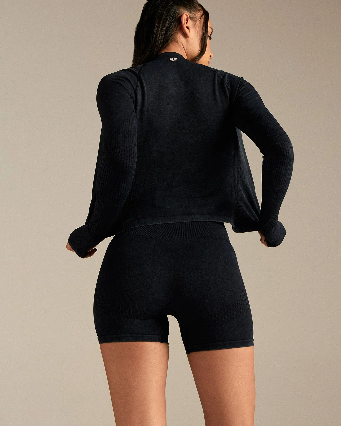 Power Long Sleeve Full Zip Jacket | Washed Black - Image 8