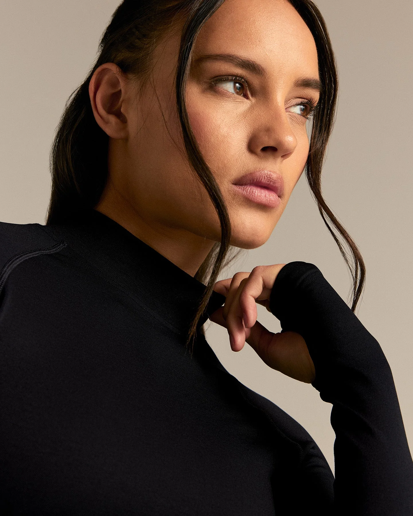 Power Mock Neck Long Sleeve Top | Black - Image 4