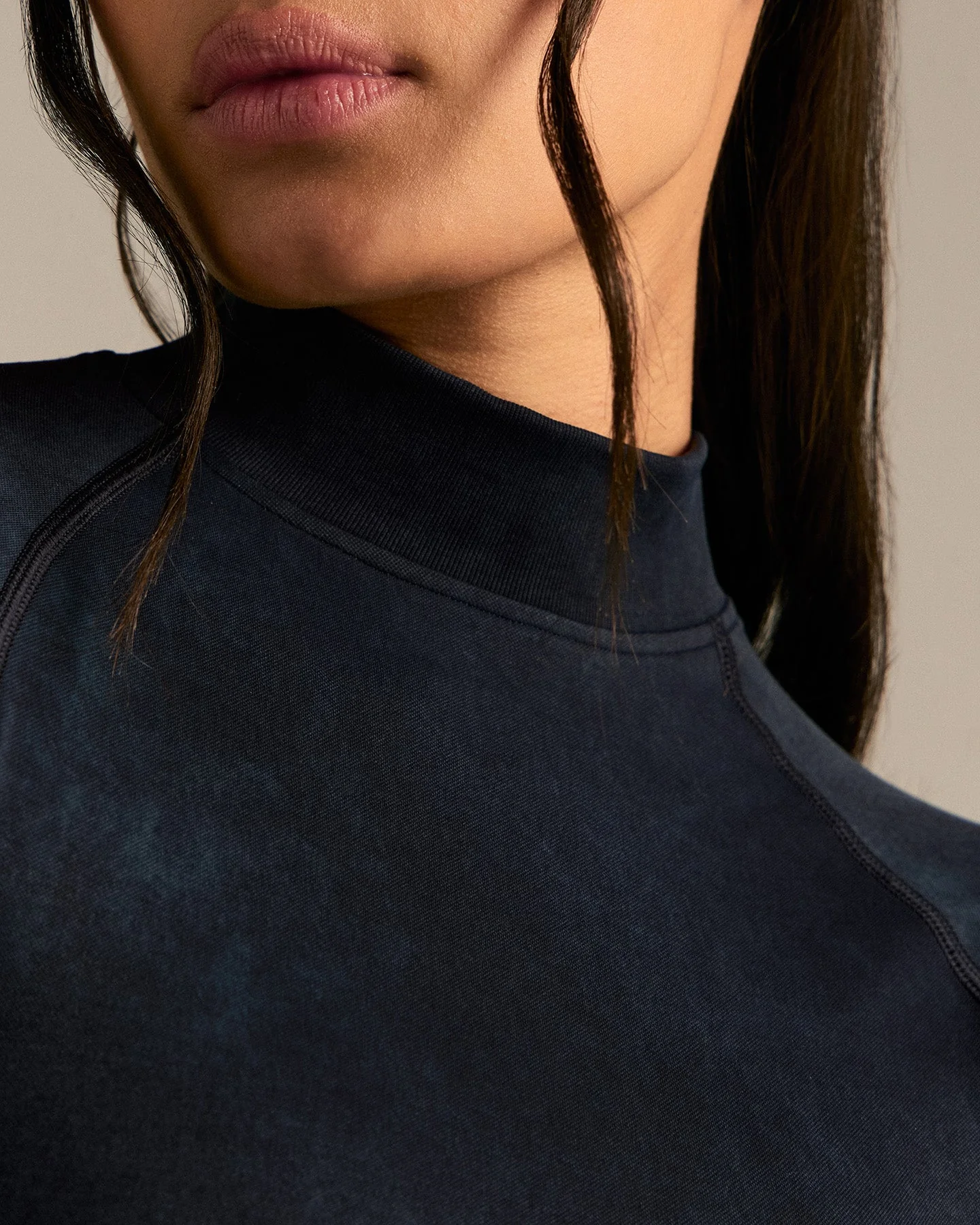 Power Mock Neck Long Sleeve Top | Washed Black - Image 6
