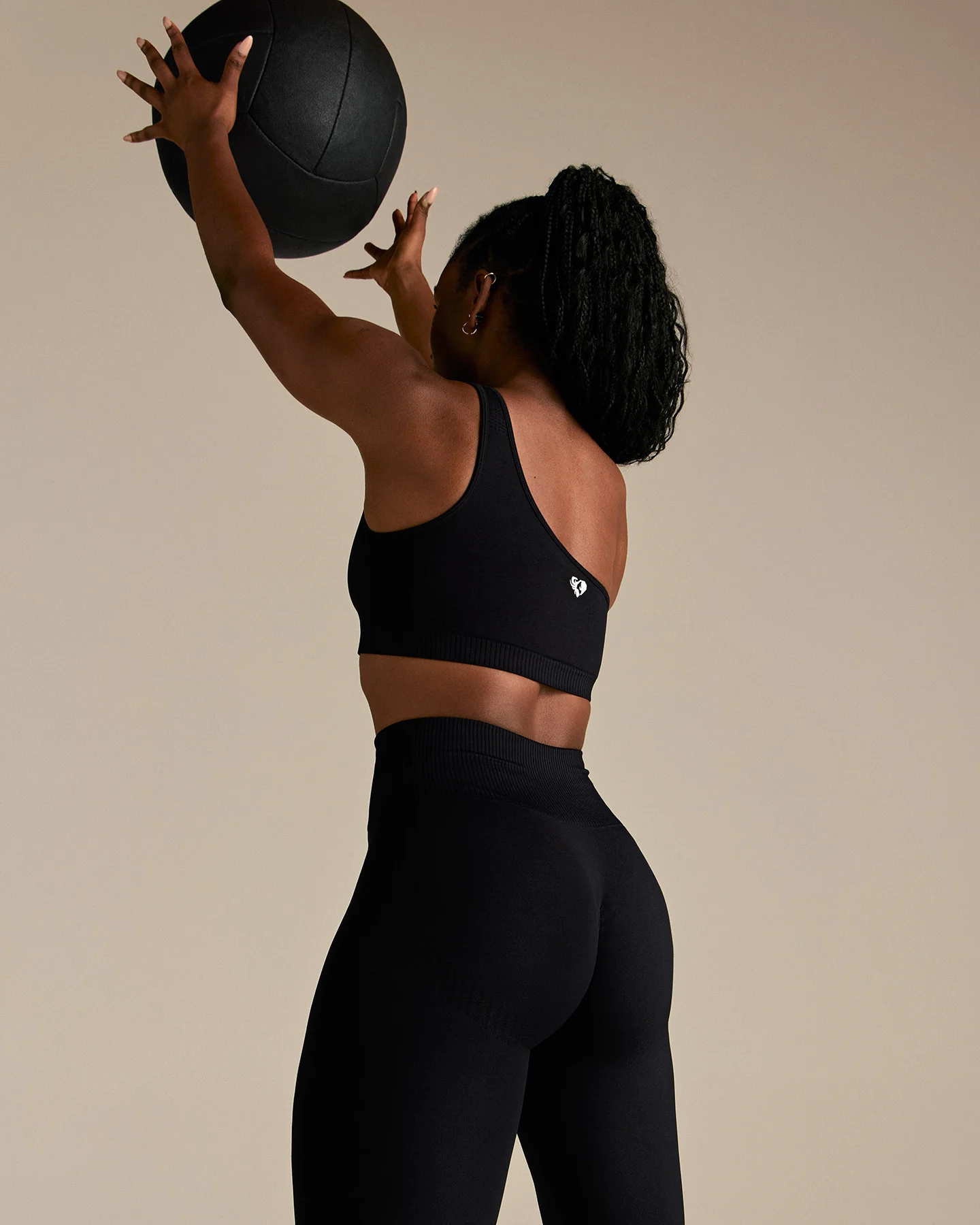 Power One Shoulder Bra | Black - Image 6