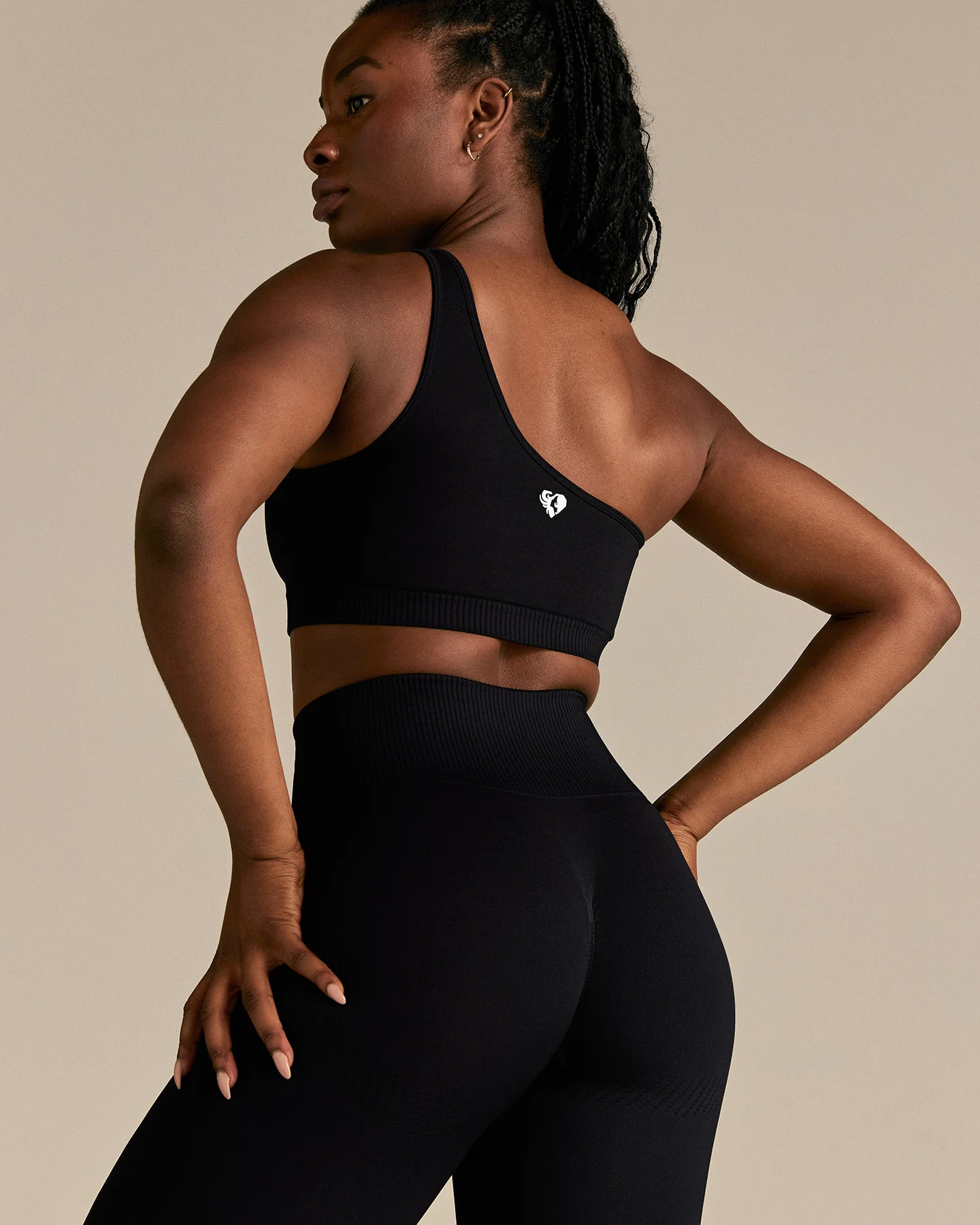 Power One Shoulder Bra | Black - Image 8
