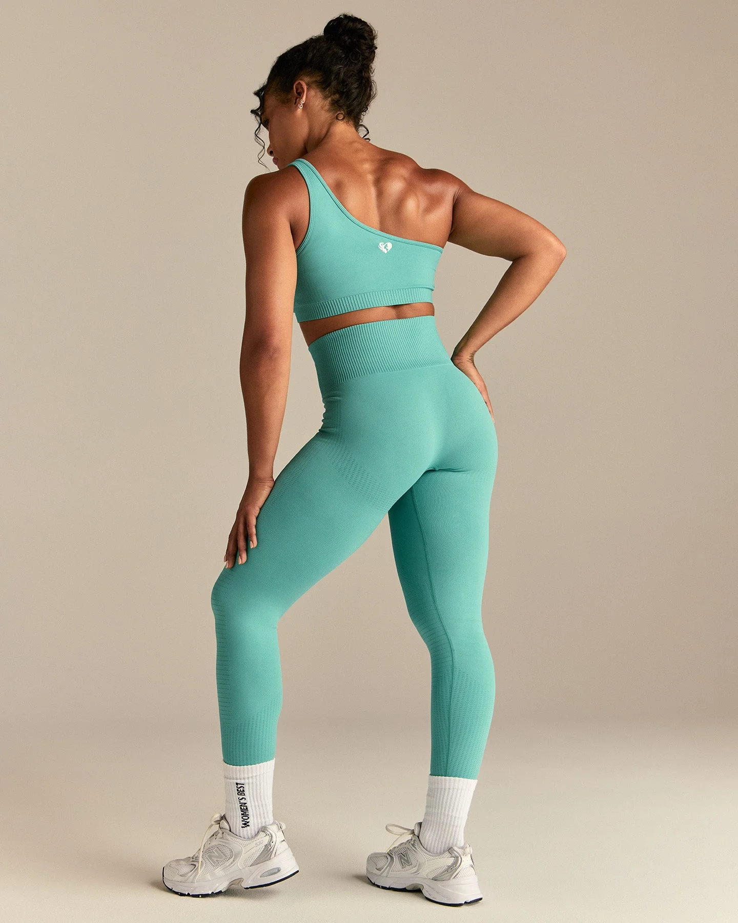 Power One Shoulder Bra | Marine Green - Image 2