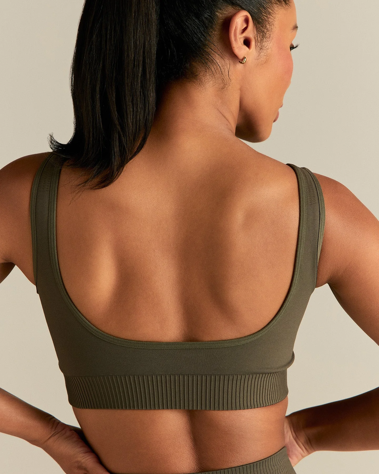 Power Open Back Mini Bra | Dark Olive - Image 7