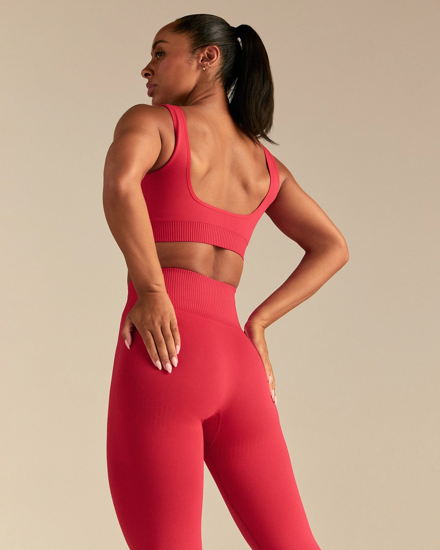 Power Open Back Mini Bra | Spicy Red - Image 8