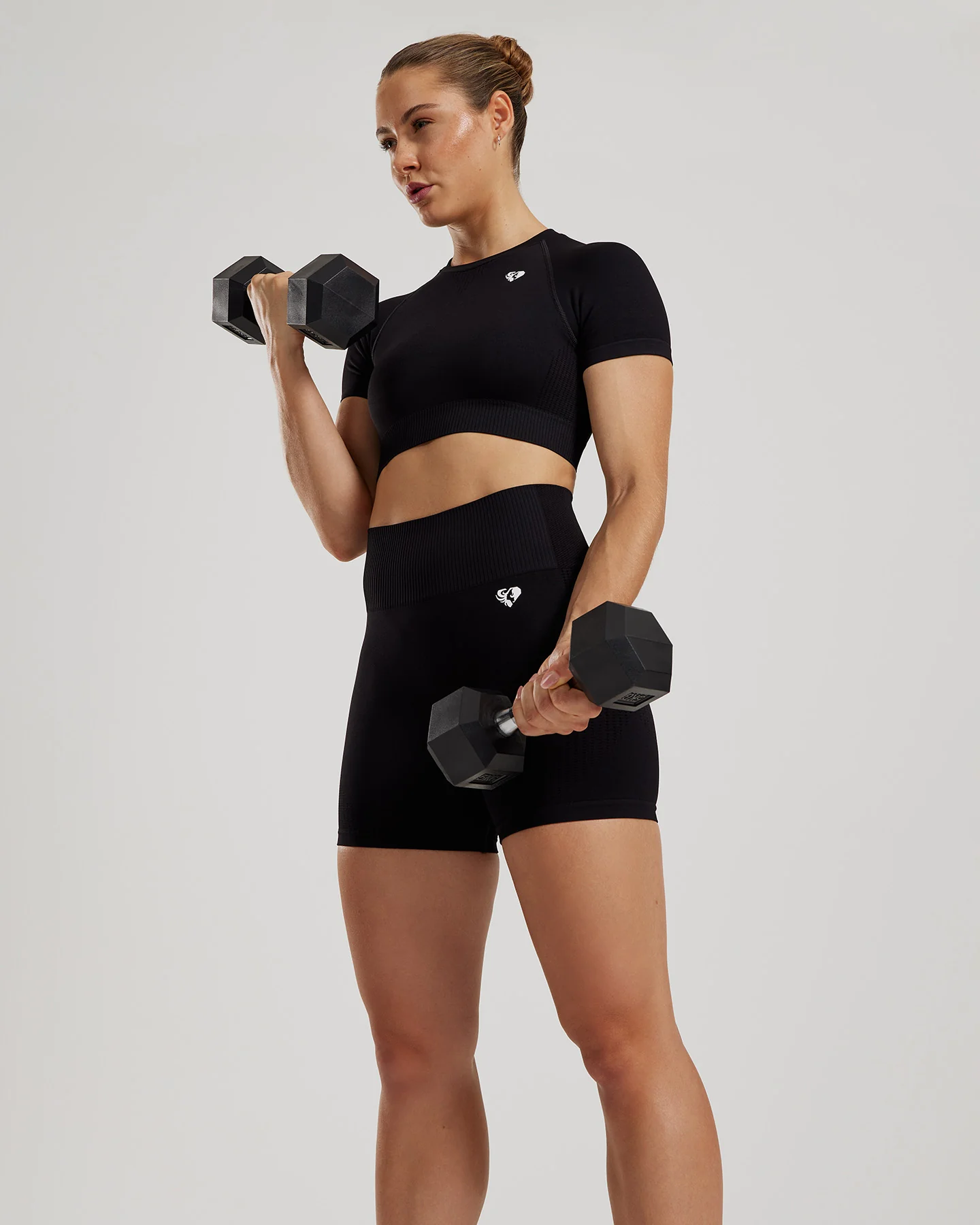 Power Short Sleeve Crop Top | Black - Image 4
