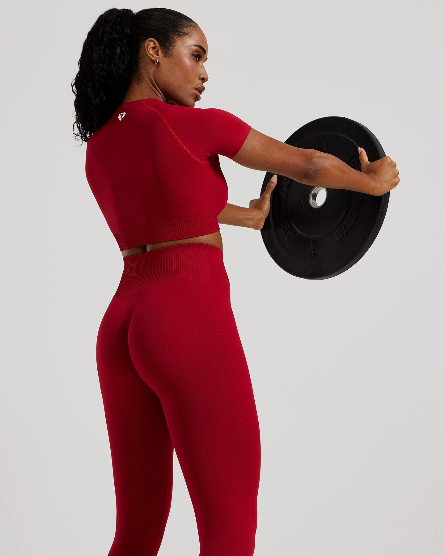 Power Short Sleeve Crop Top | Chilli Red - Image 4
